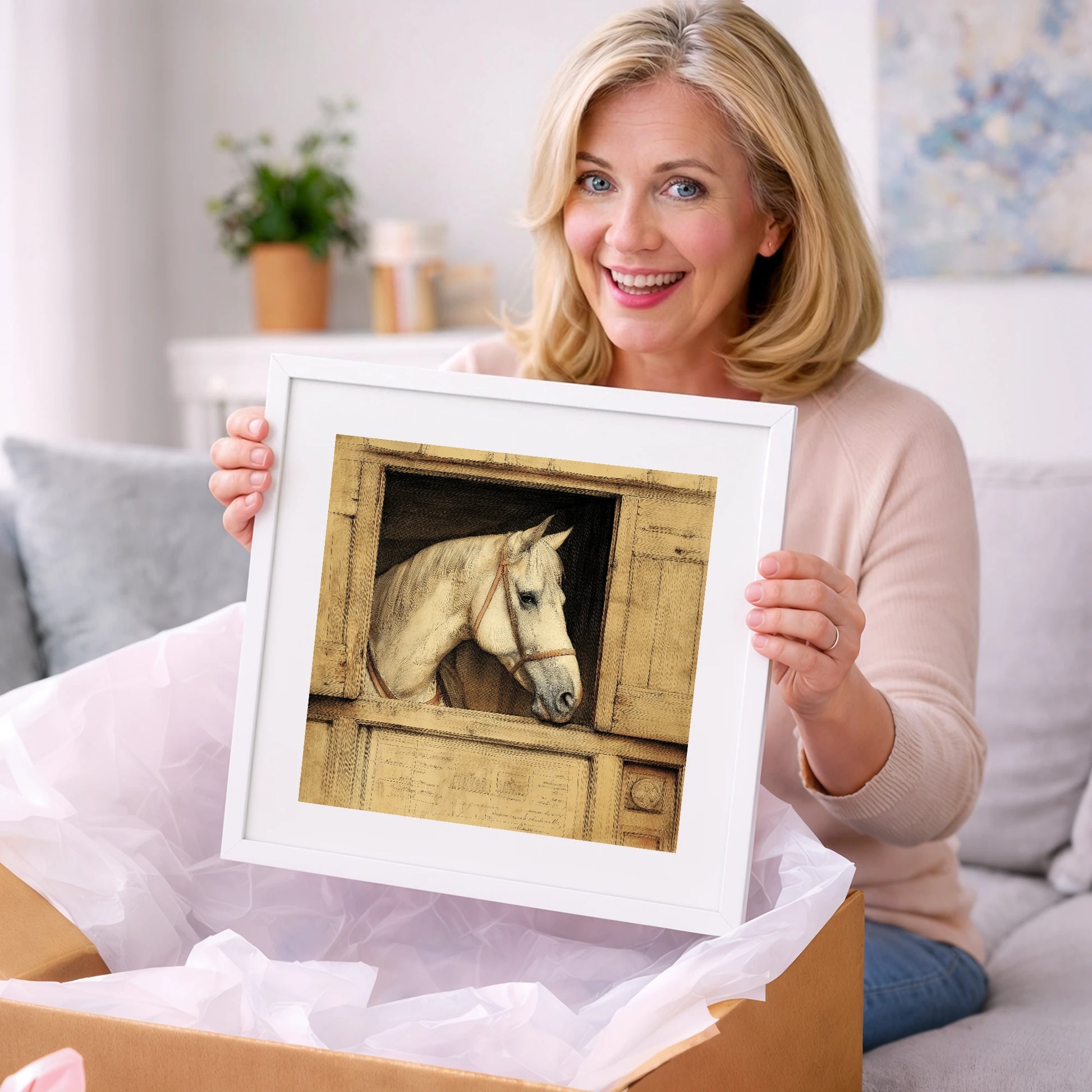 The Draftsman's Grey - horse stable art gift idea for horse lovers