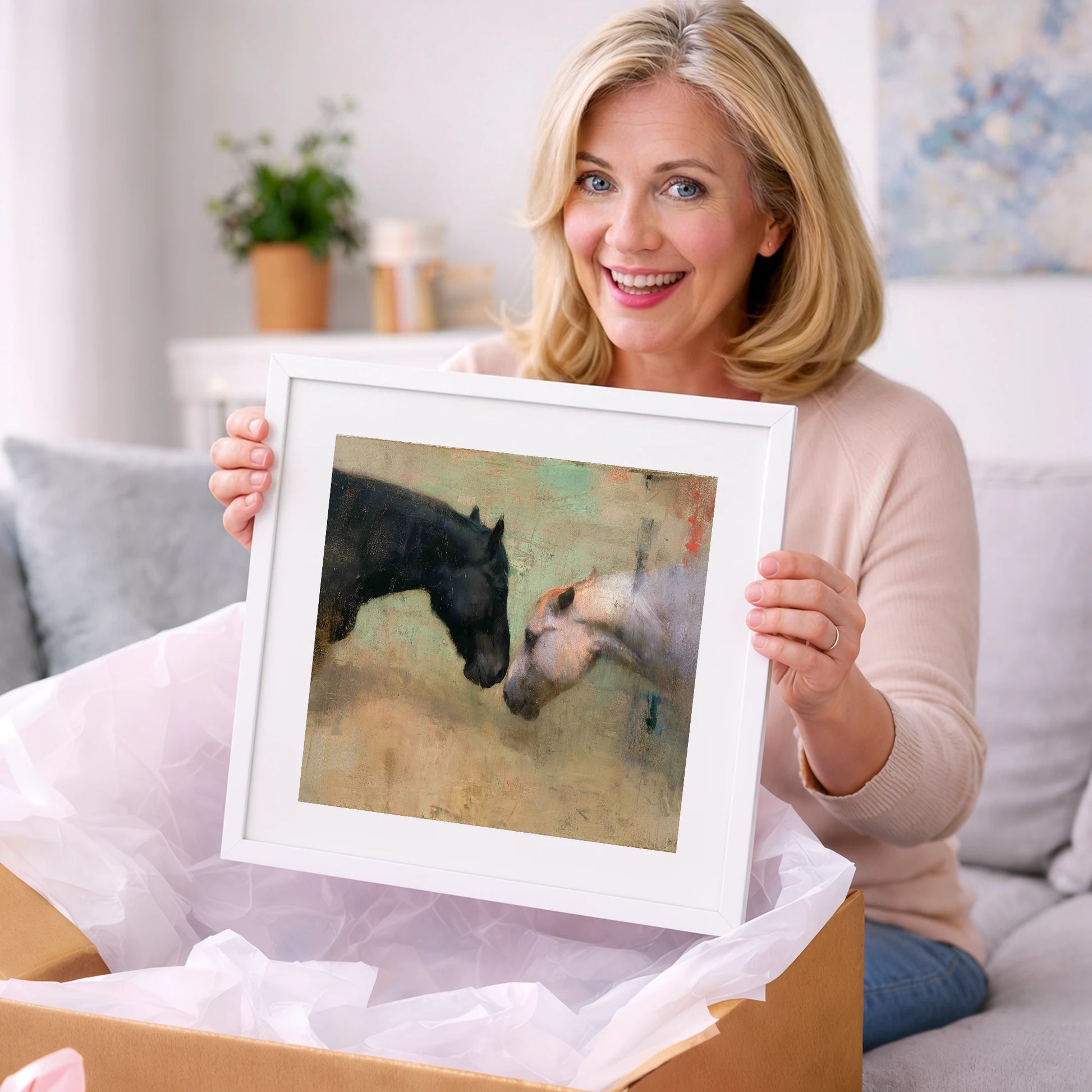 Silent Greeting - horse portrait art gift idea for horse lovers