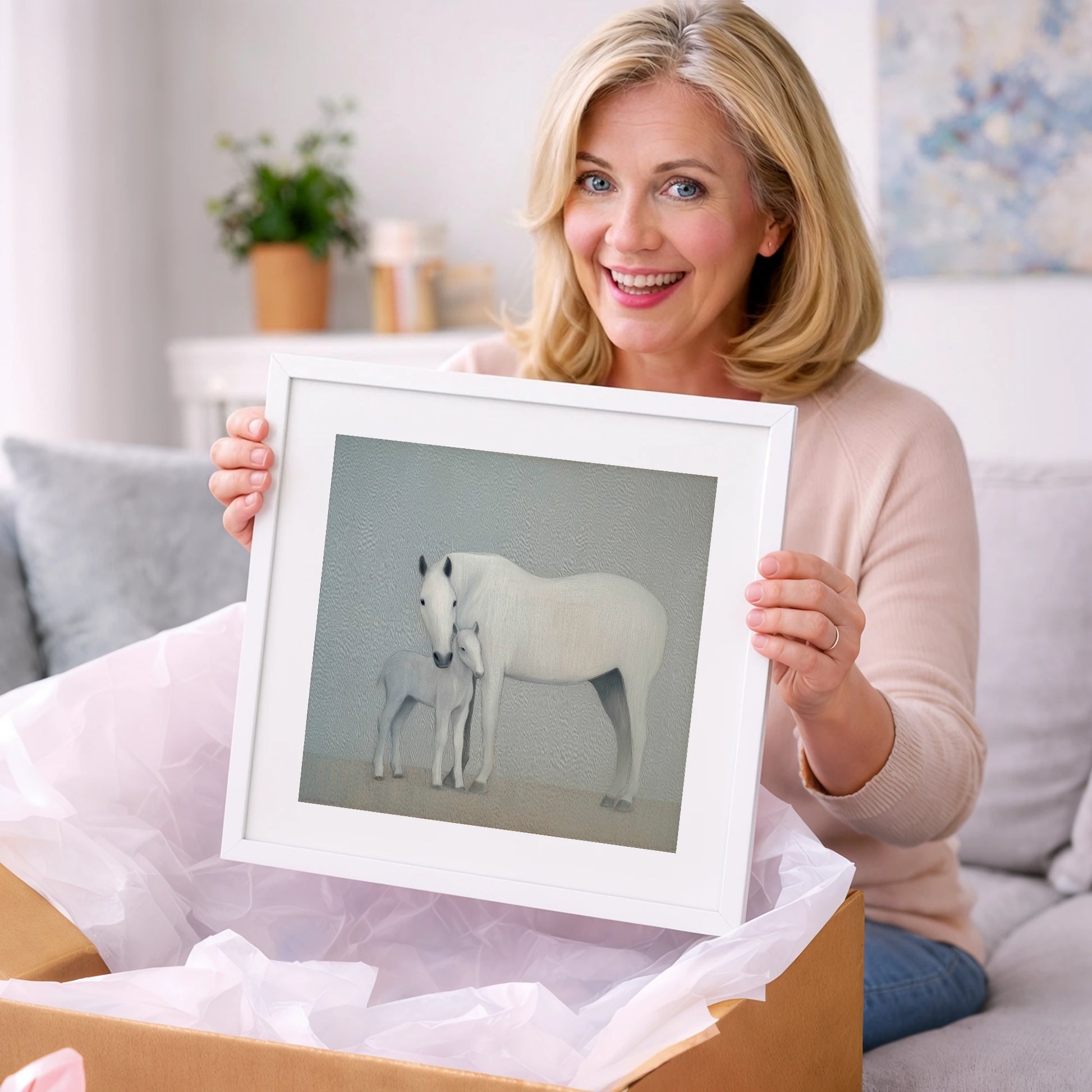 Quiet Devotion - mare & foal art gift idea for horse lovers