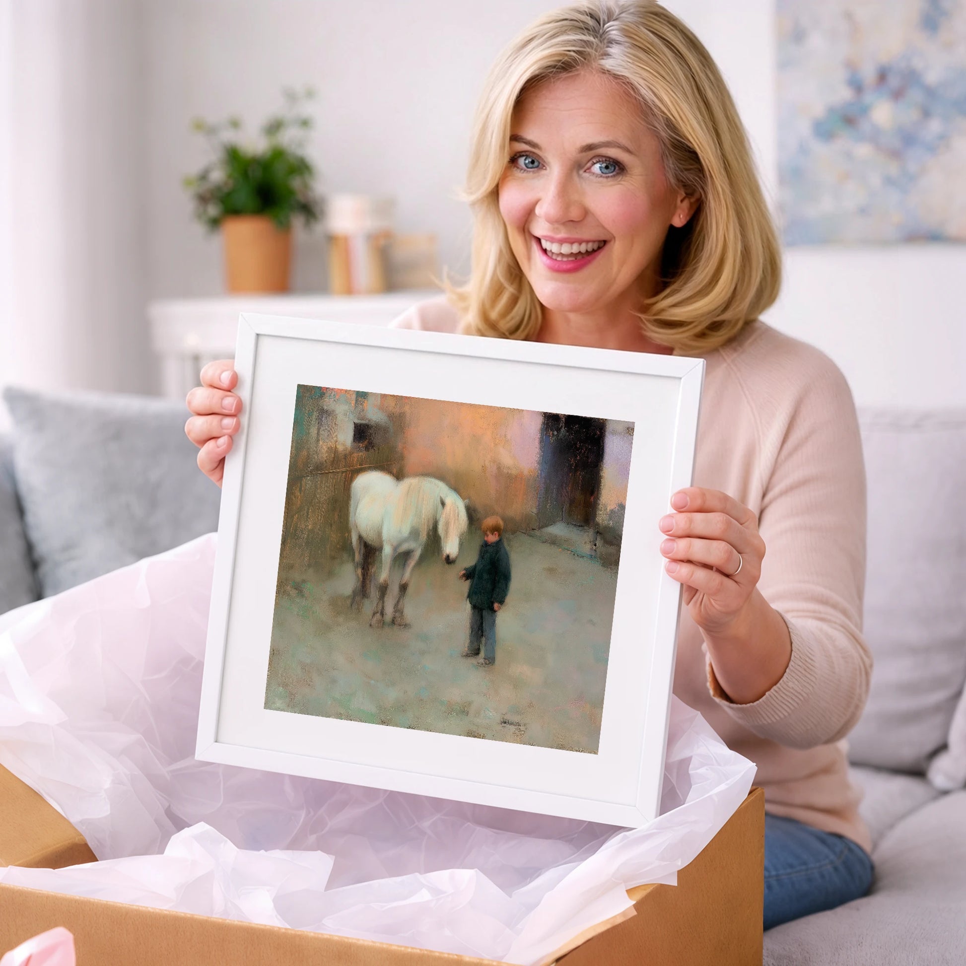 A Quiet Understanding - horse & rider art gift idea for horse lovers