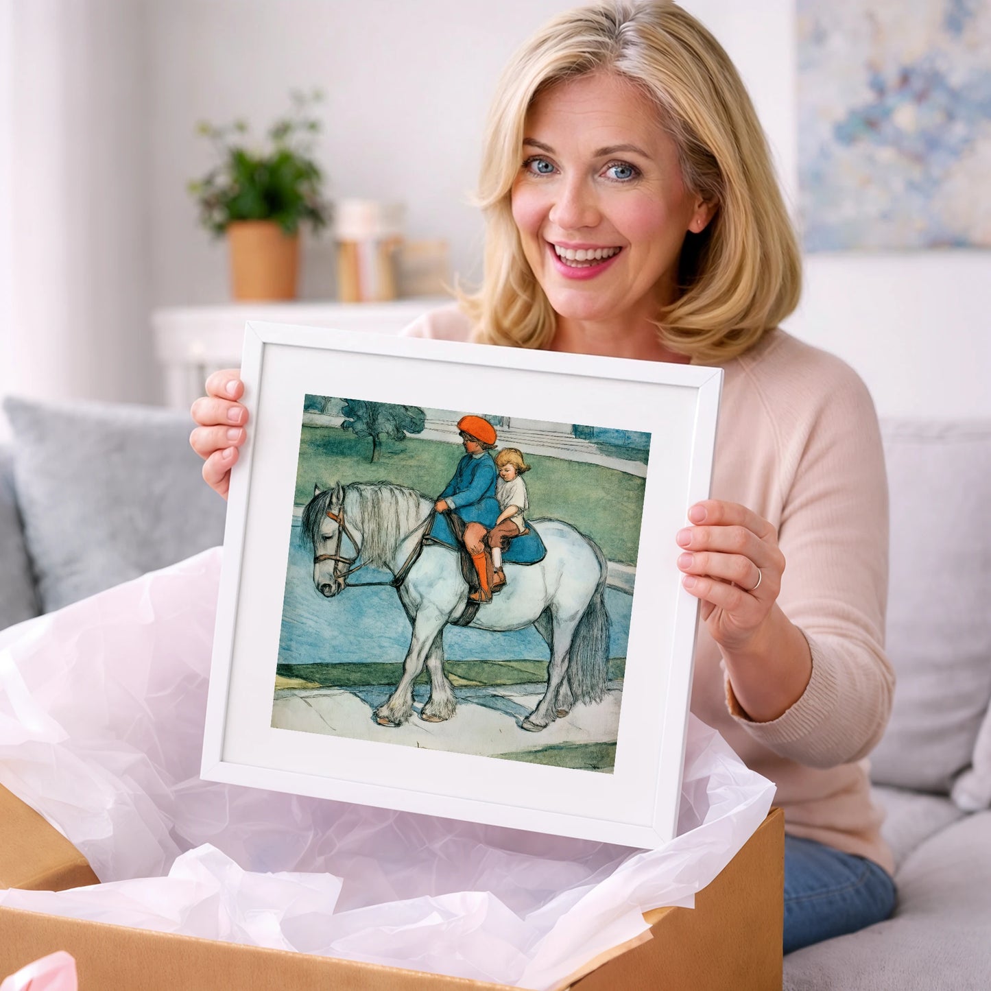 The Shared Ride - horse & rider art gift idea for horse lovers