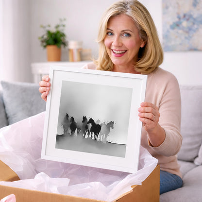 Ethereal Herd Silhouettes - wild horses art gift idea for horse lovers