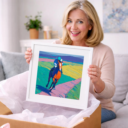The Vivid Gallop - racing horse art gift idea for horse lovers