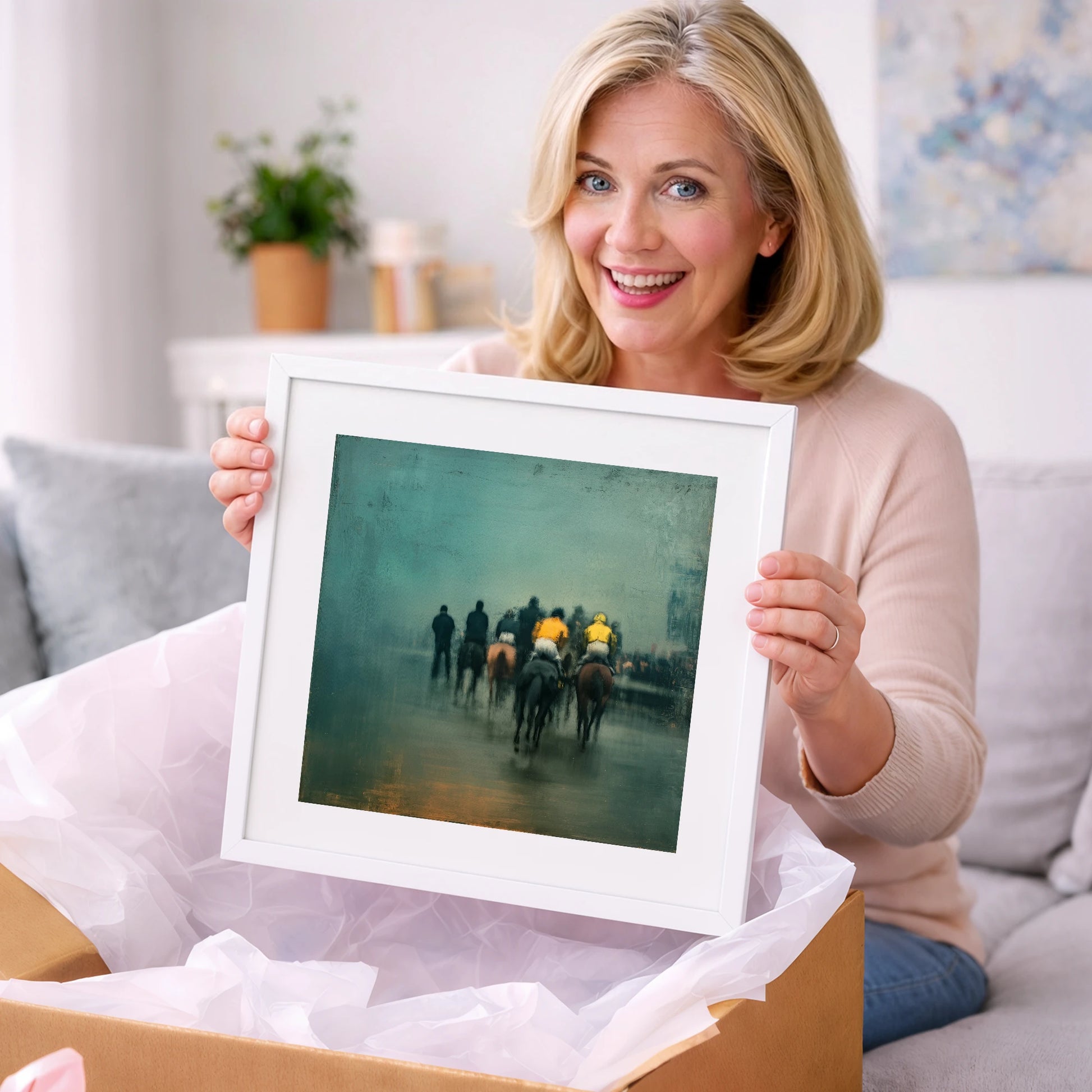 The Early Lot - racing horse art gift idea for horse lovers