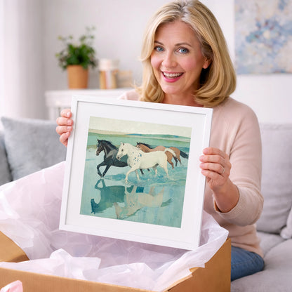 Tidal Canter - wild horses art gift idea for horse lovers