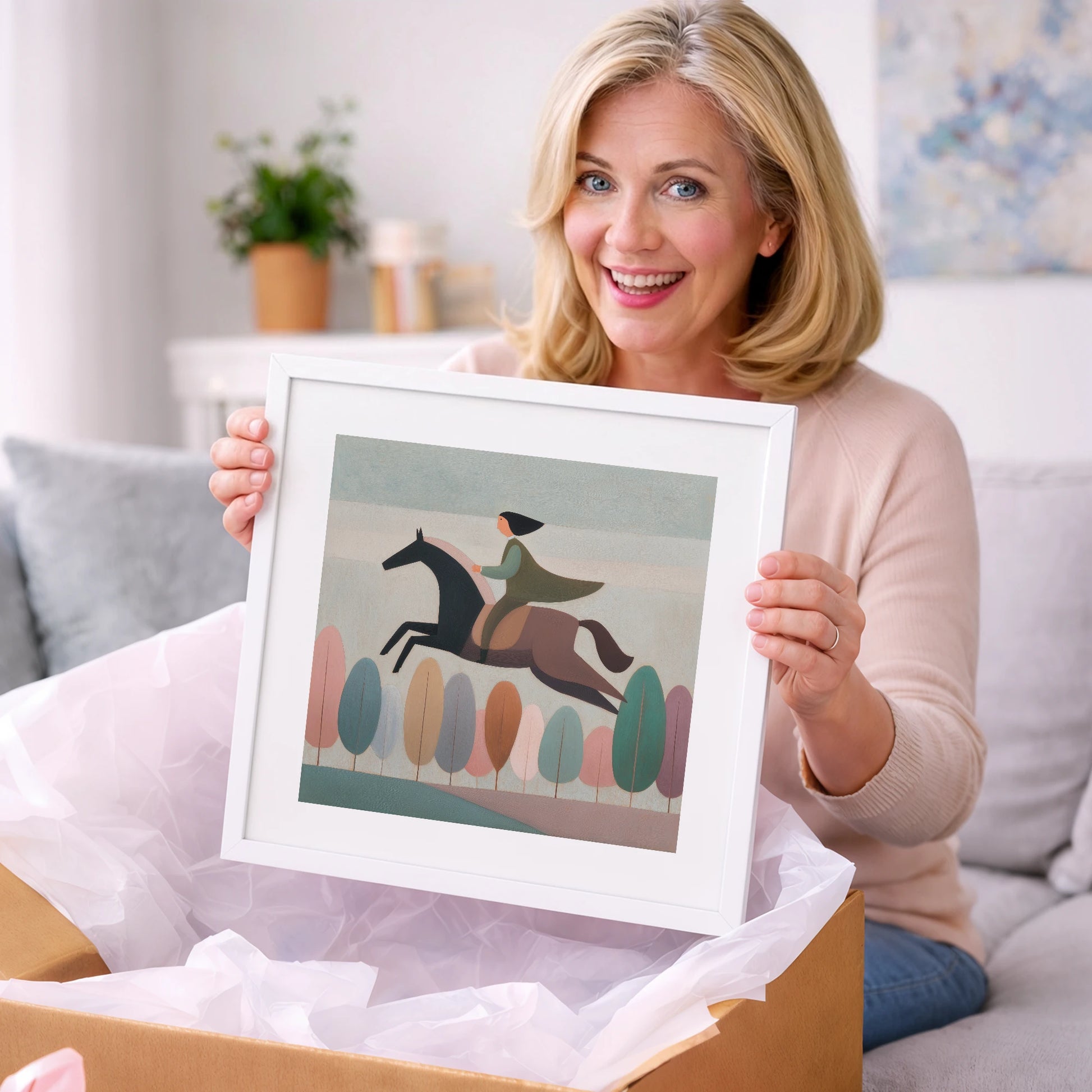 Above the Canopy - show jumping horse art gift idea for horse lovers