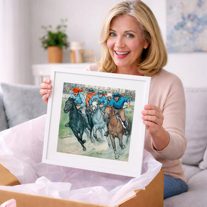 Classic Turf Rivalry - racing horse art gift idea for horse lovers