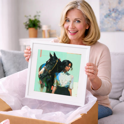 The Shared Silence - horse & rider art gift idea for horse lovers