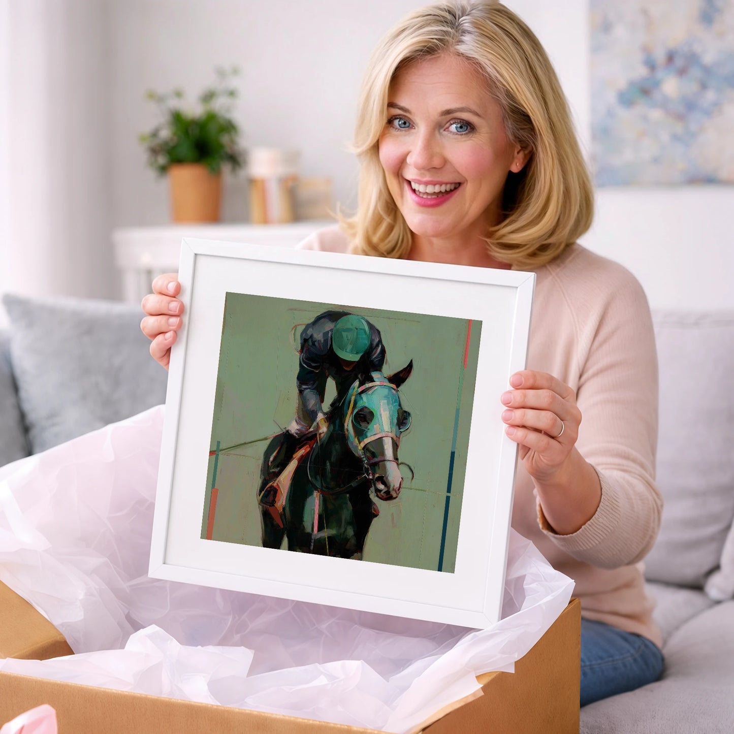 Blinkered Focus - racing horse art gift idea for horse lovers