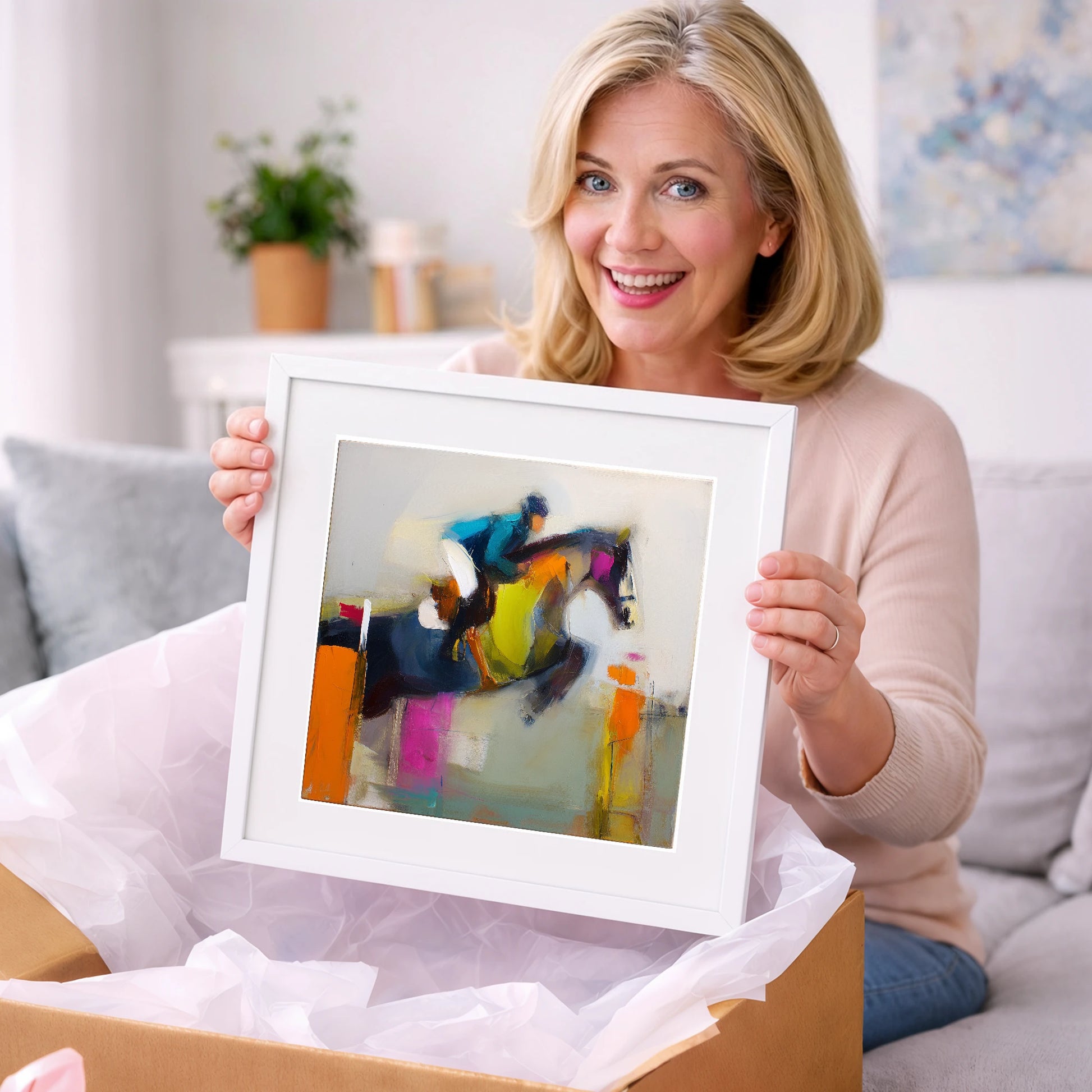 Dynamic Clear Round - show jumping horse art gift idea for horse lovers