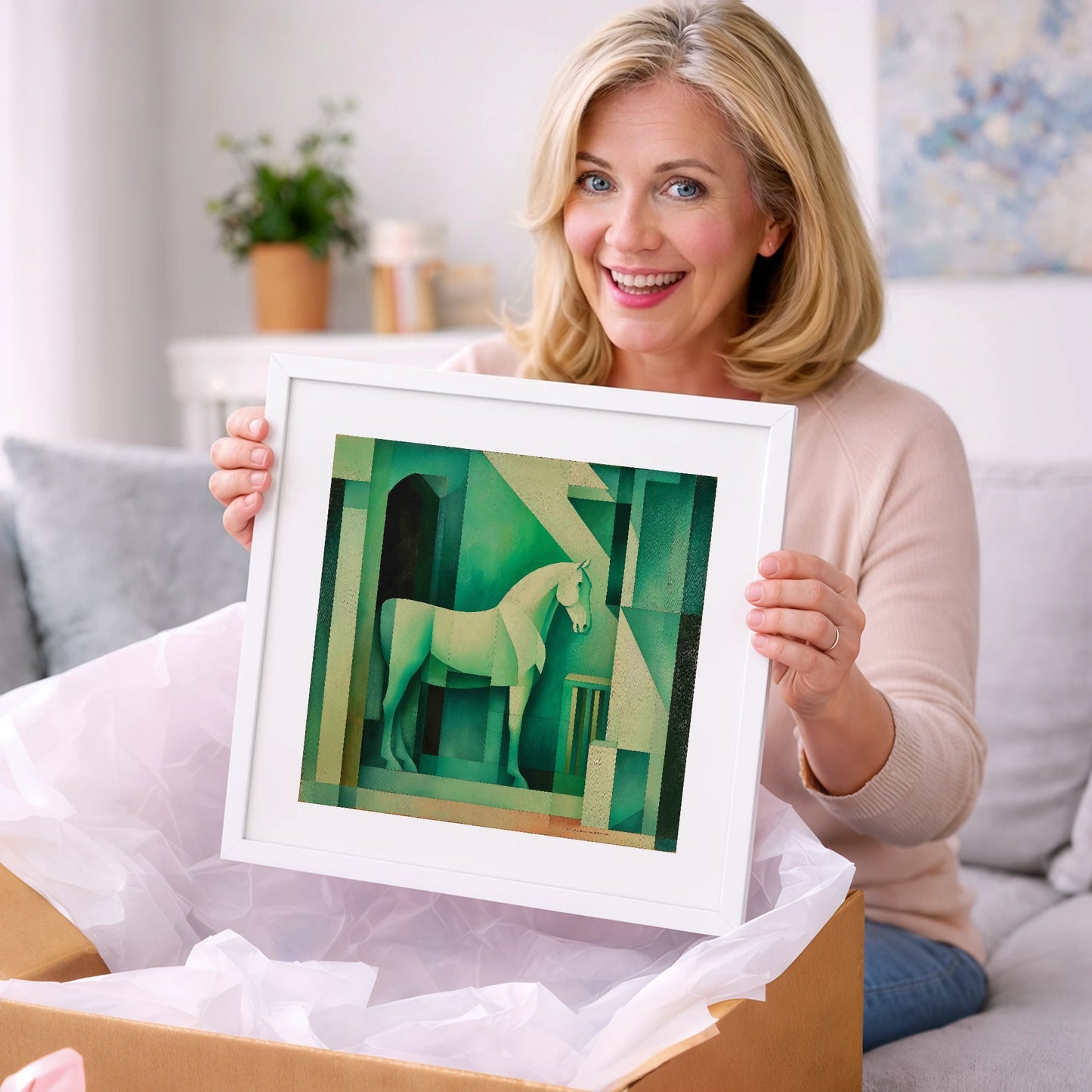 Emerald Stall Geometry - horse stable art gift idea for horse lovers