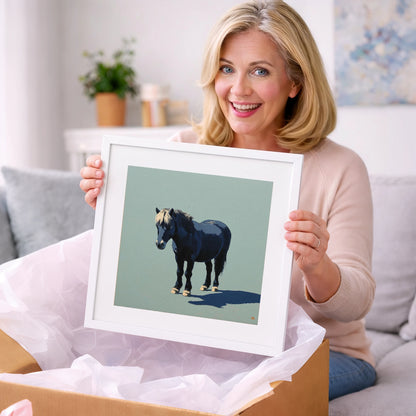 Midnight Blue Pony - horse breed art gift idea for horse lovers
