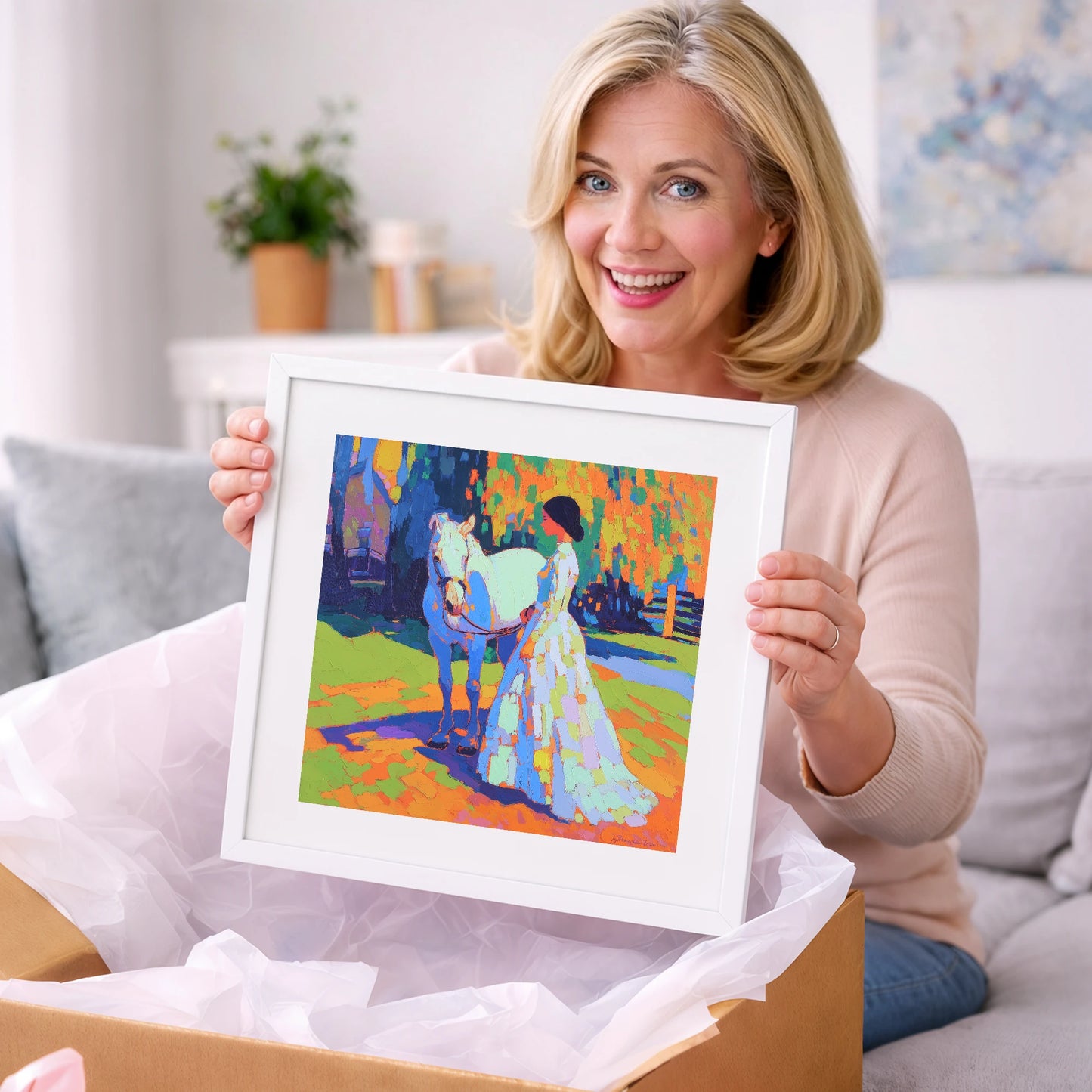 Radiant Bond - horse & rider art gift idea for horse lovers