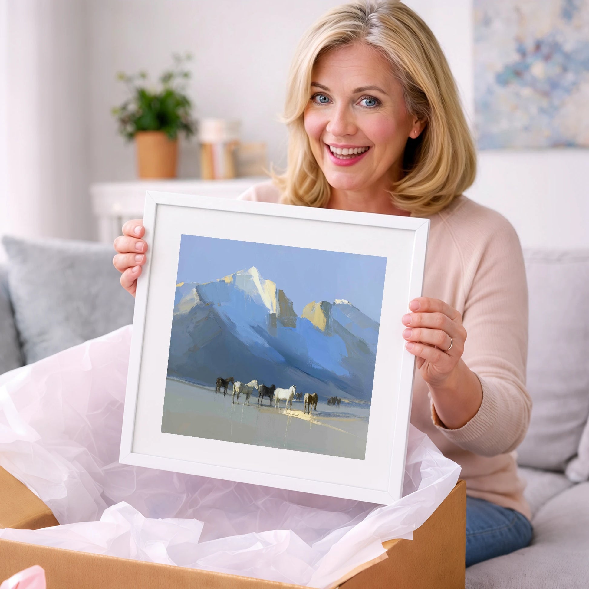 Glacial Heights - horse landscape art gift idea for horse lovers