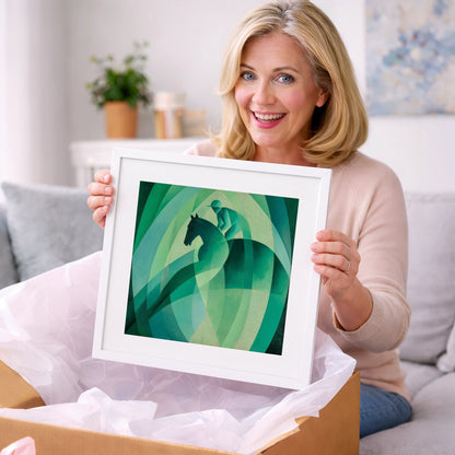 Emerald Rhythm - racing horse art gift idea for horse lovers