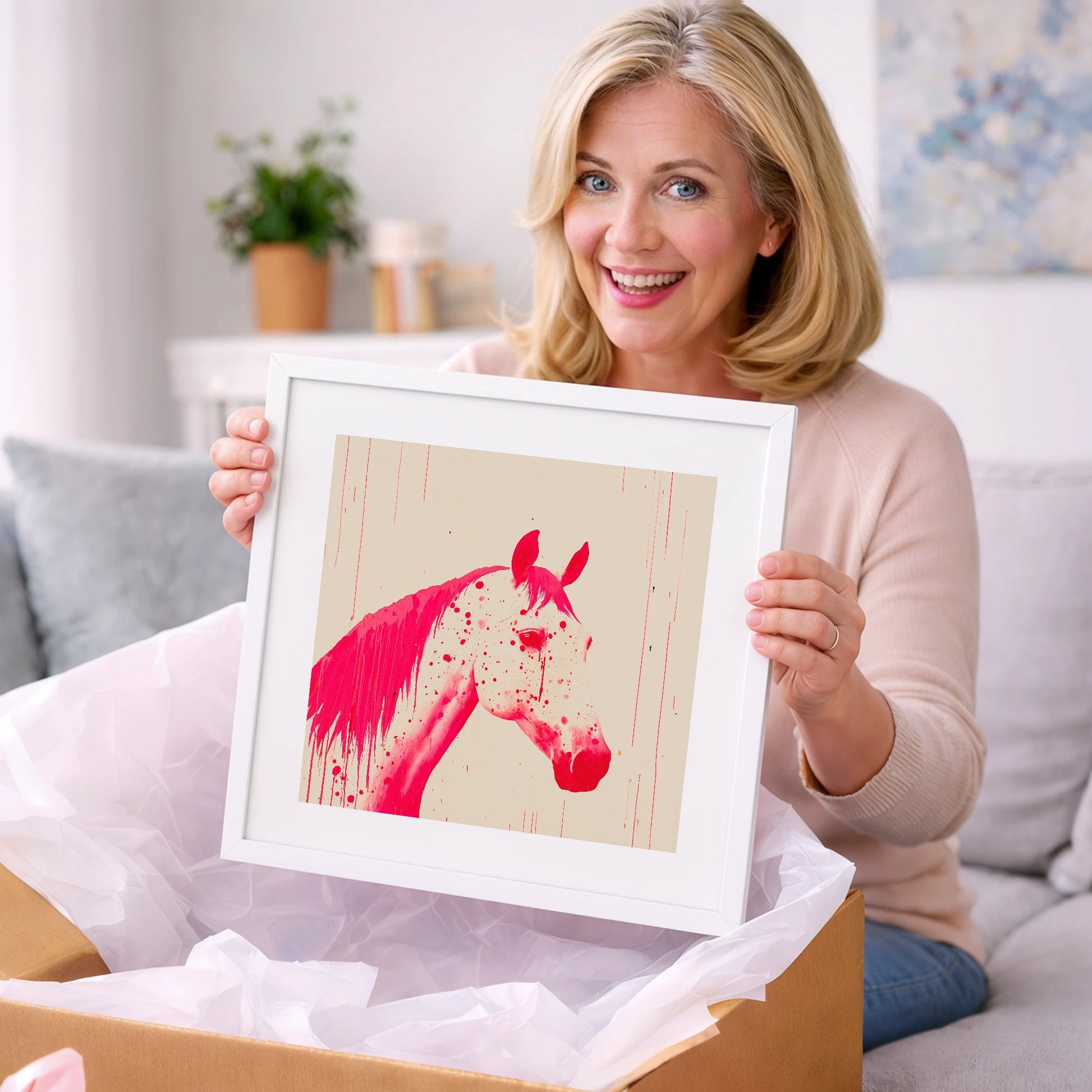 Bold Magenta Profile - horse breed art gift idea for horse lovers