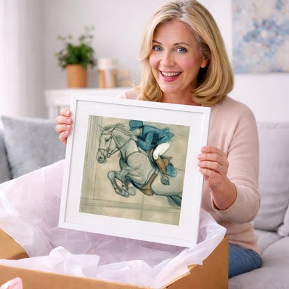 Suspended Flight - show jumping horse art gift idea for horse lovers