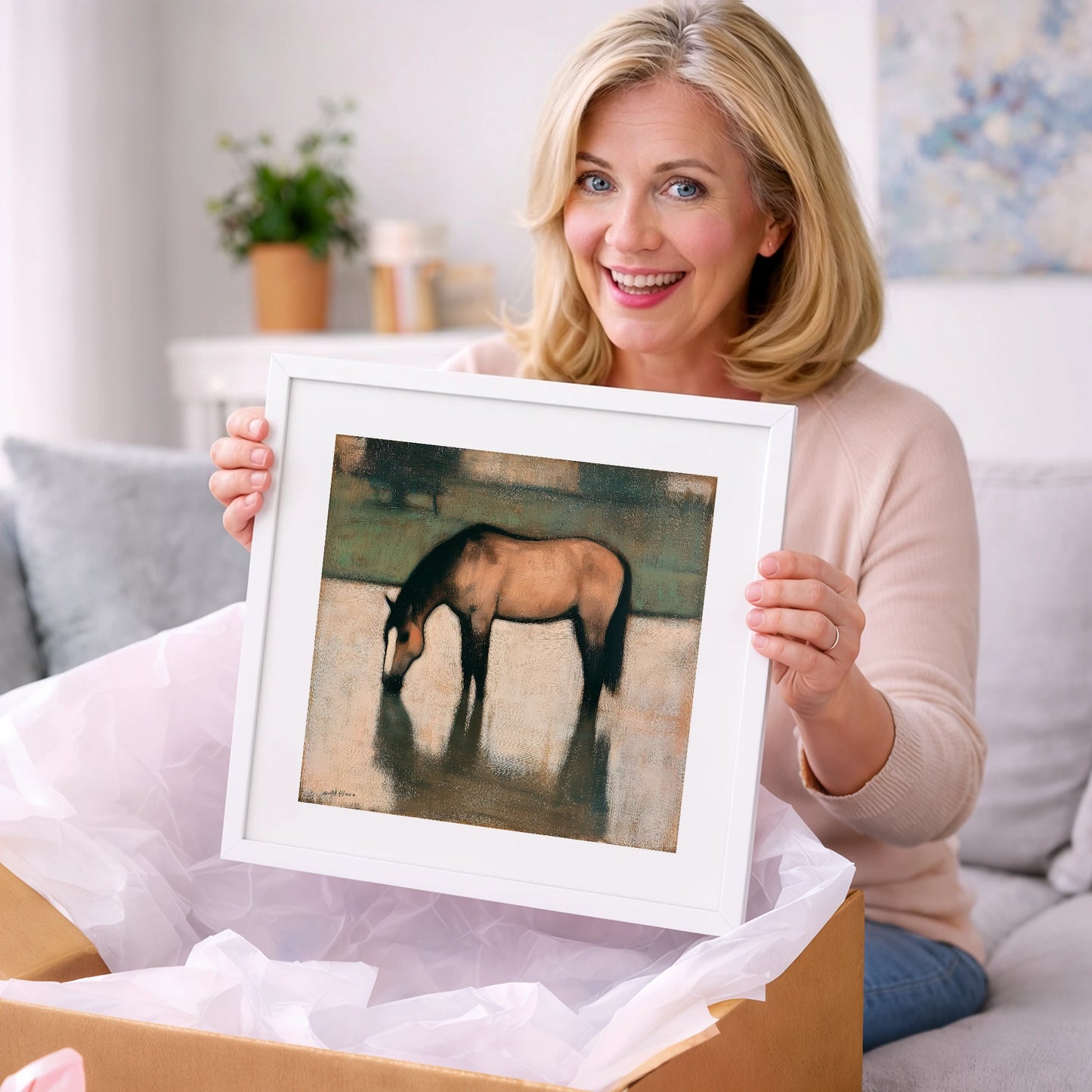 Quiet Reflection - horse portrait art gift idea for horse lovers