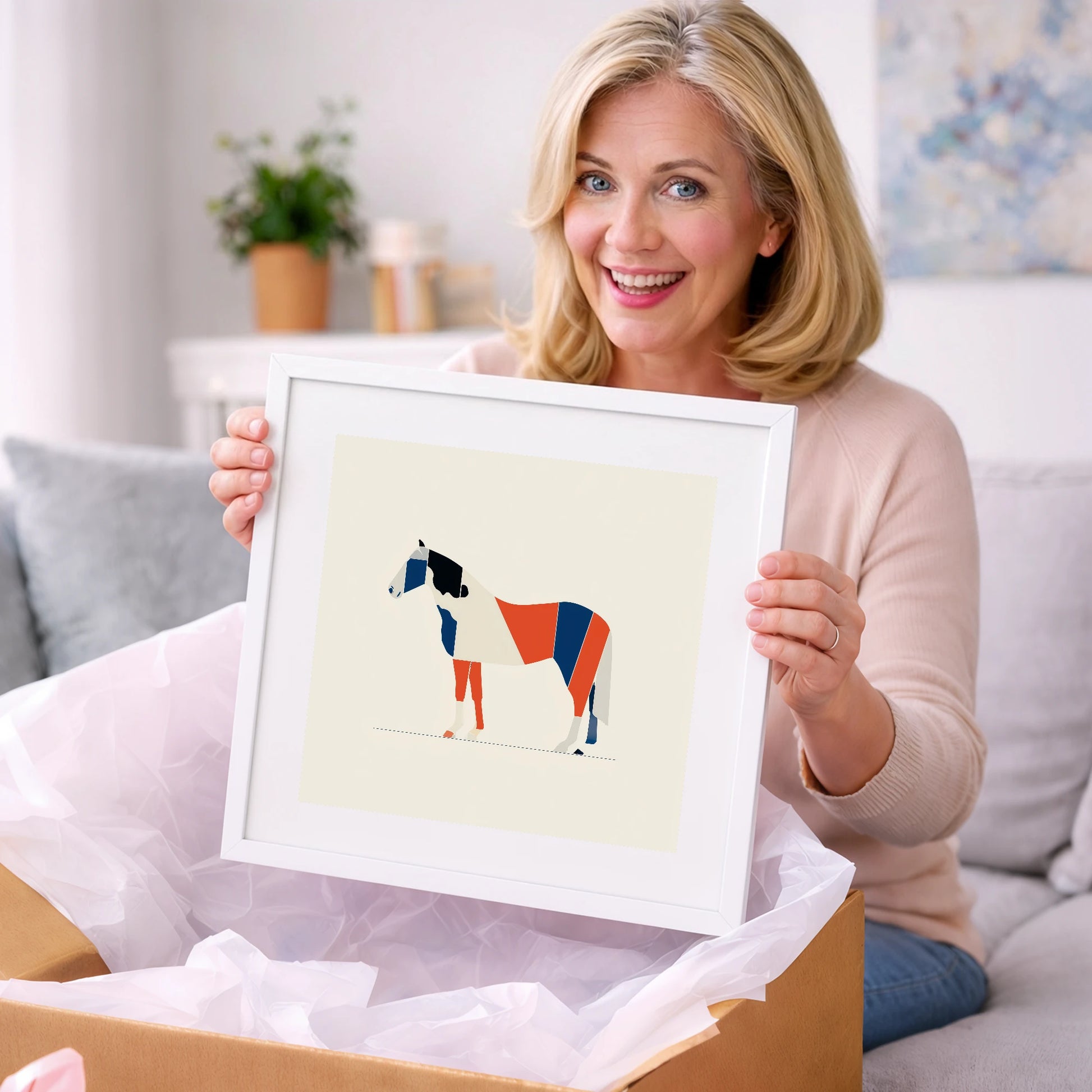 Modern Equine Geometry - horse breed art gift idea for horse lovers