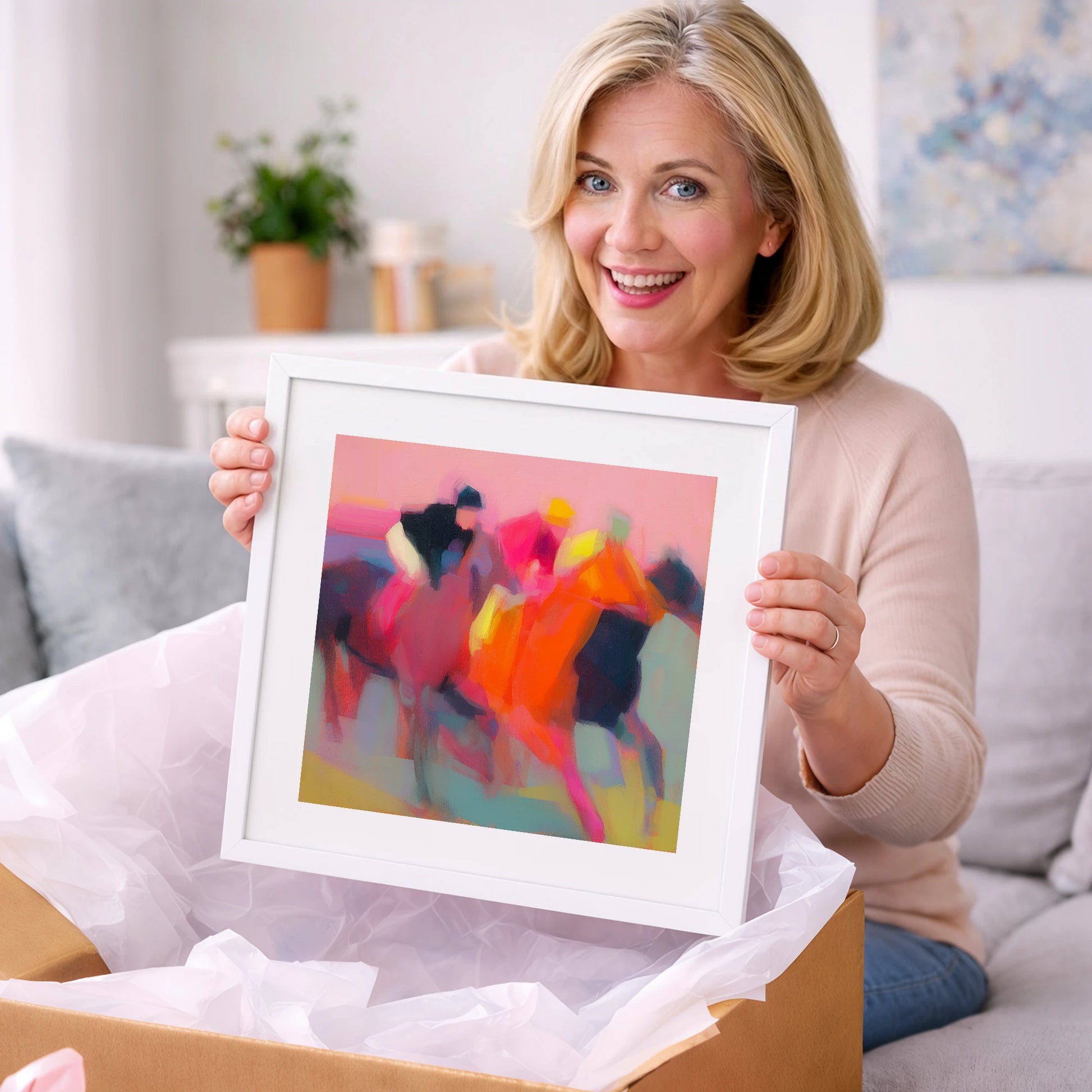 Vibrant Furlong - racing horse art gift idea for horse lovers