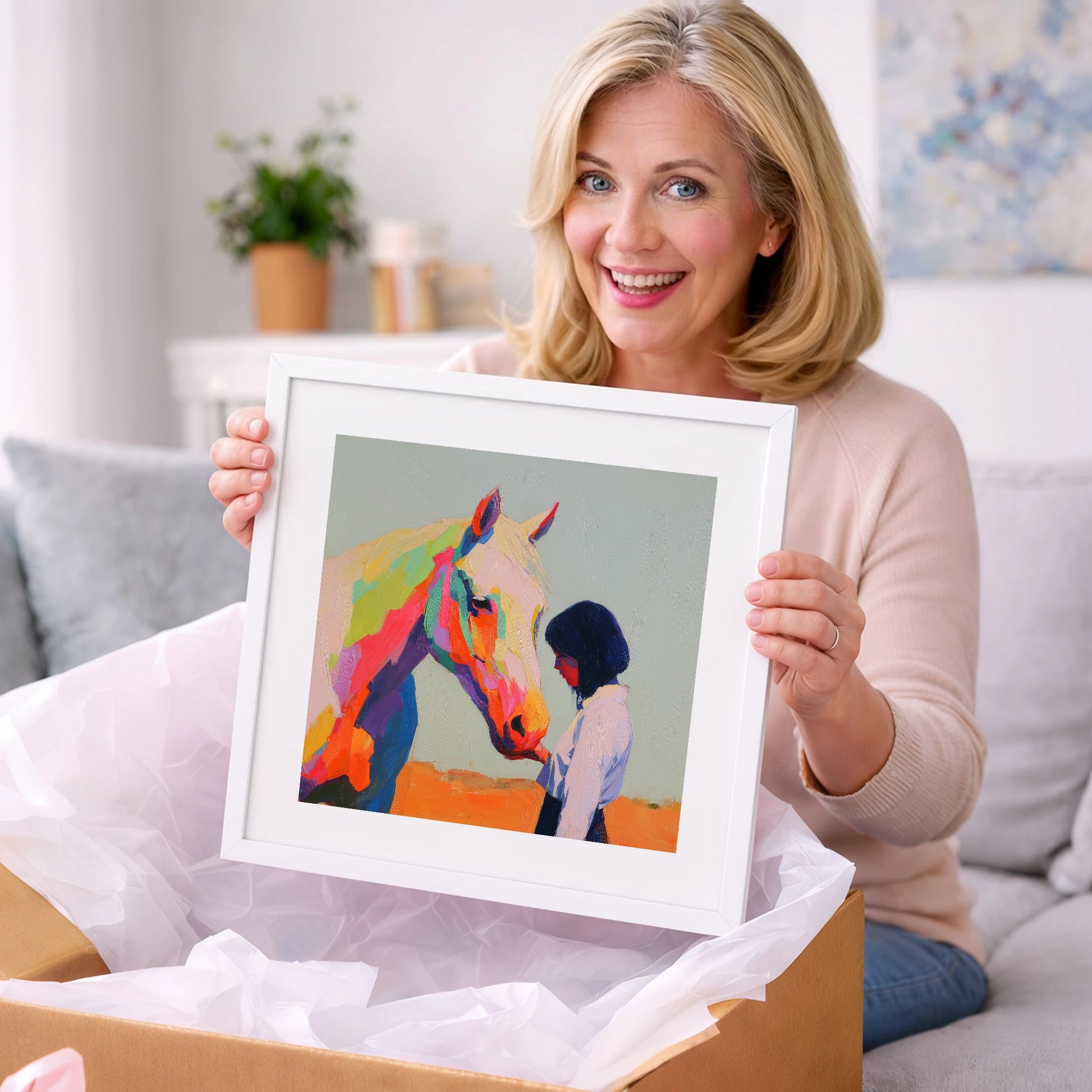 Vivid Connection - horse & rider art gift idea for horse lovers