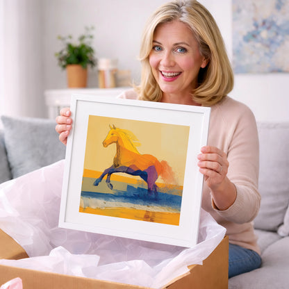 Vivid Coastal Bound - beach horse art gift idea for horse lovers