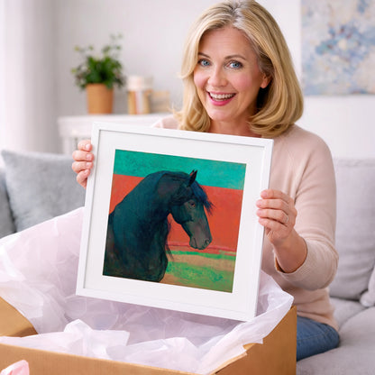 Crimson Horizon Friesian - horse breed art gift idea for horse lovers