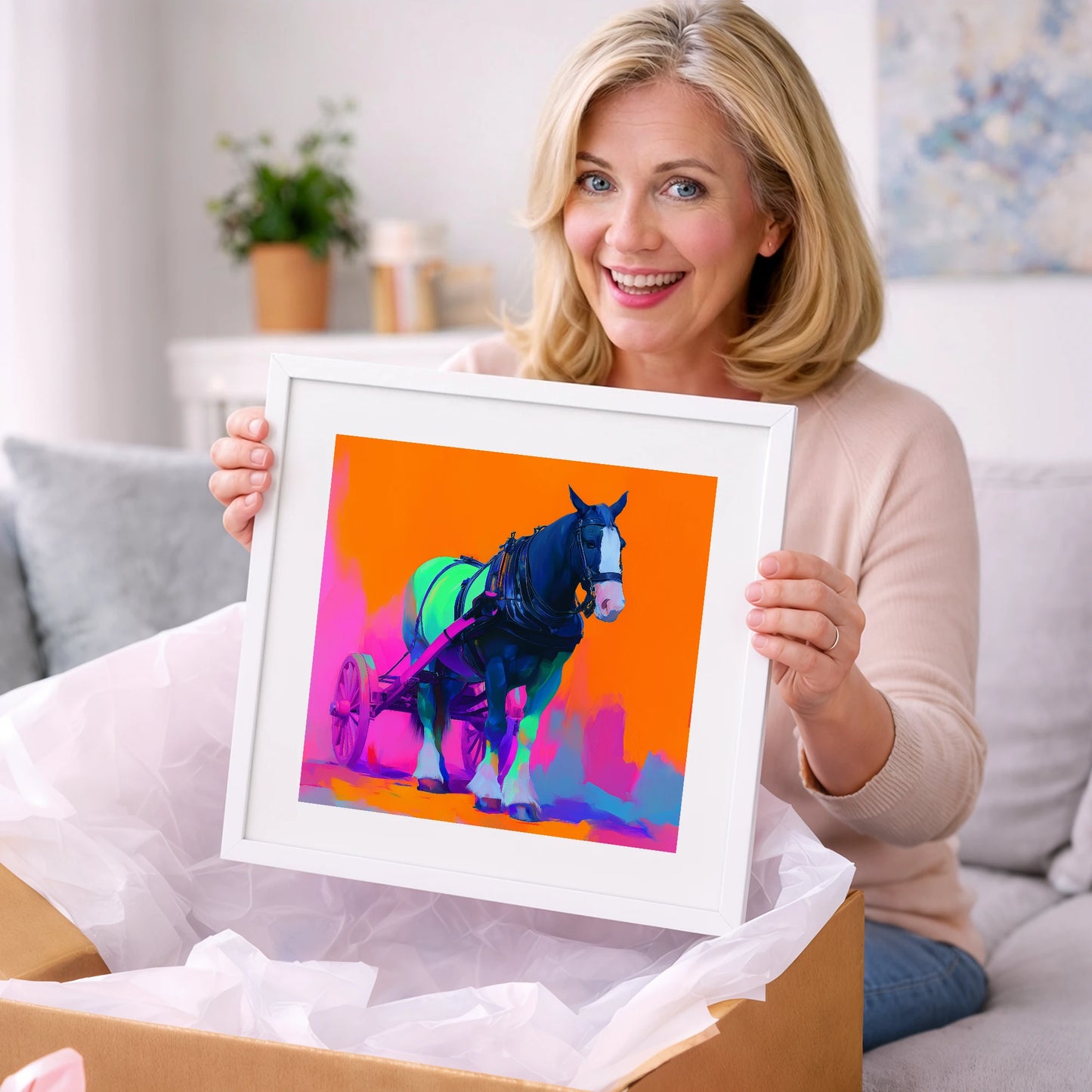 Electric Heavy Horse - working horse art gift idea for horse lovers