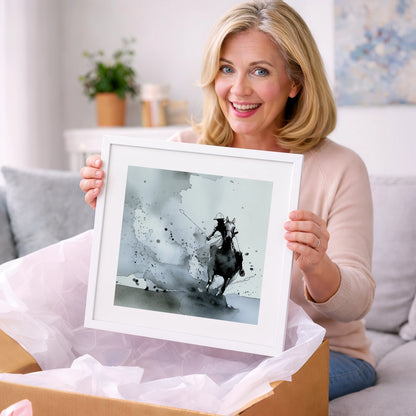 Out of the Mist - polo horse art gift idea for horse lovers