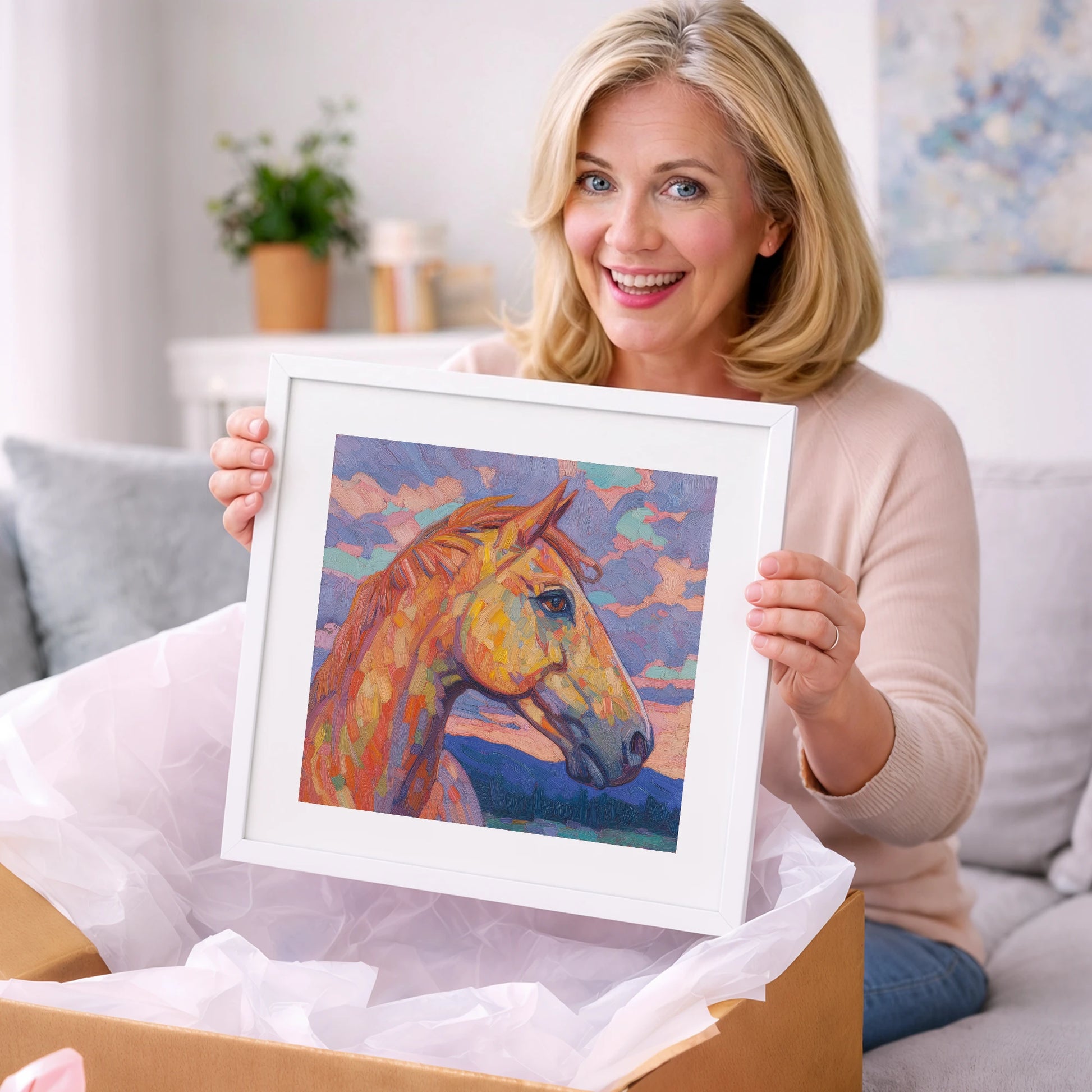 Prismatic Equine Portrait - horse portrait art gift idea for horse lovers