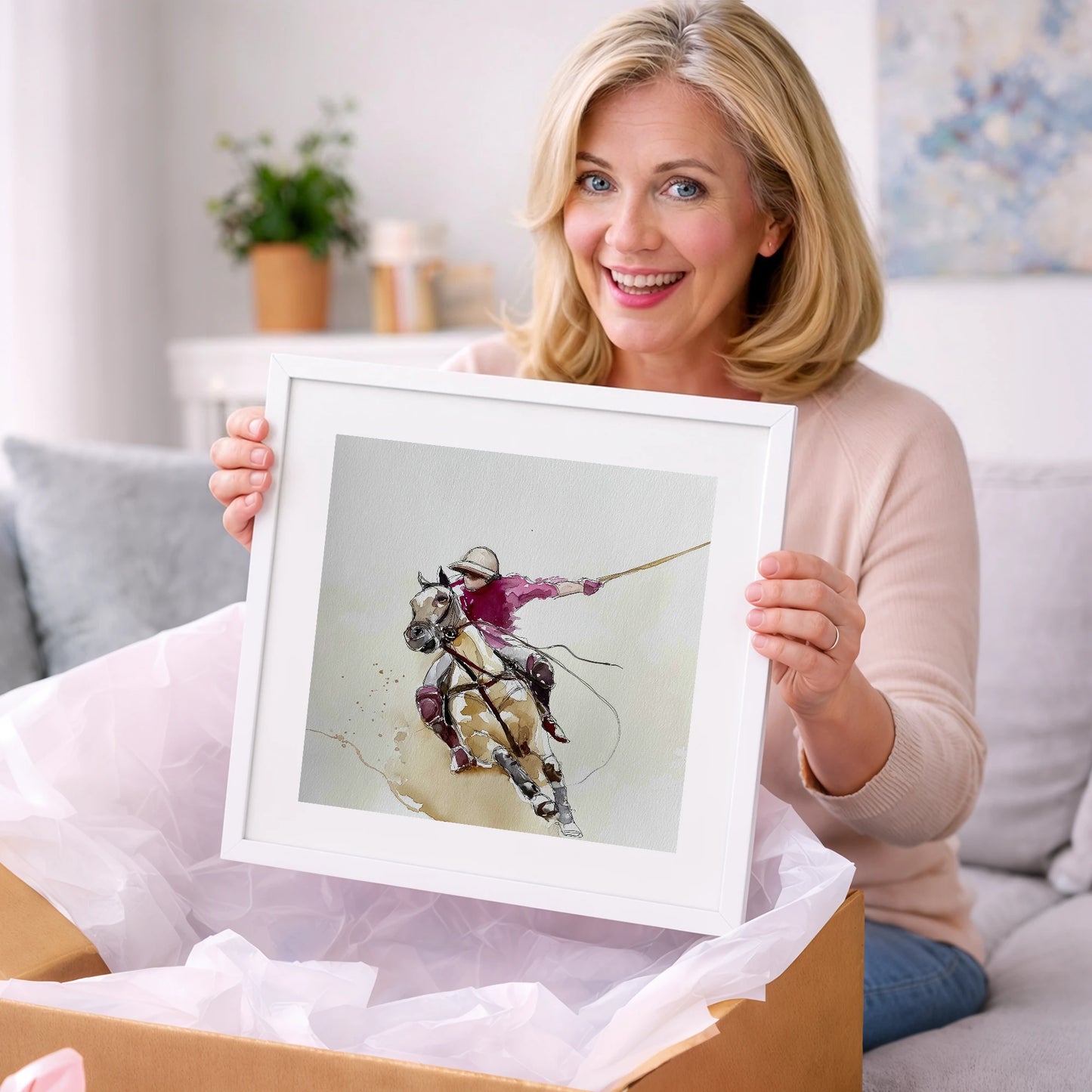 The Decisive Swing - polo horse art gift idea for horse lovers