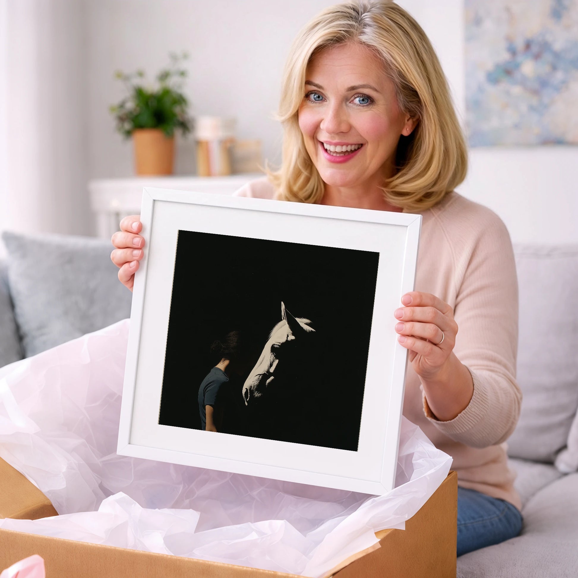The Quiet Bond - horse & rider art gift idea for horse lovers