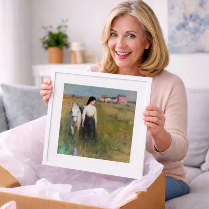 A Quiet Bond - horse & rider art gift idea for horse lovers