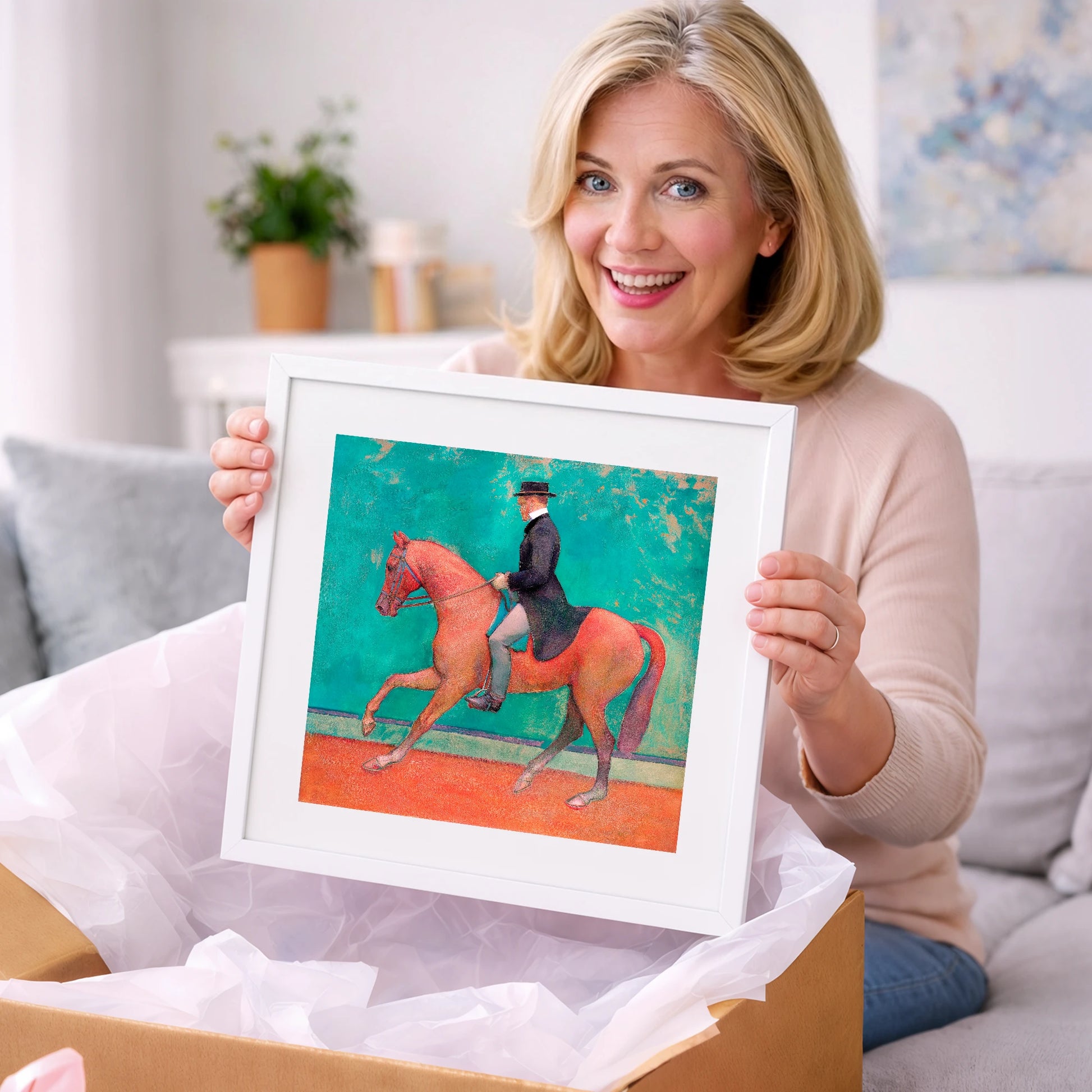 The Emerald Passage - dressage horse art gift idea for horse lovers