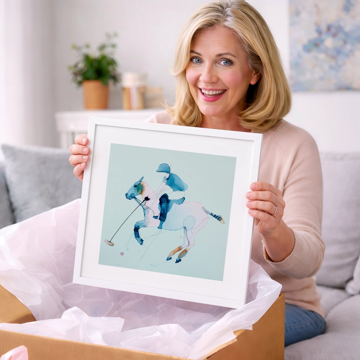 Ethereal Polo Strike - polo horse art gift idea for horse lovers