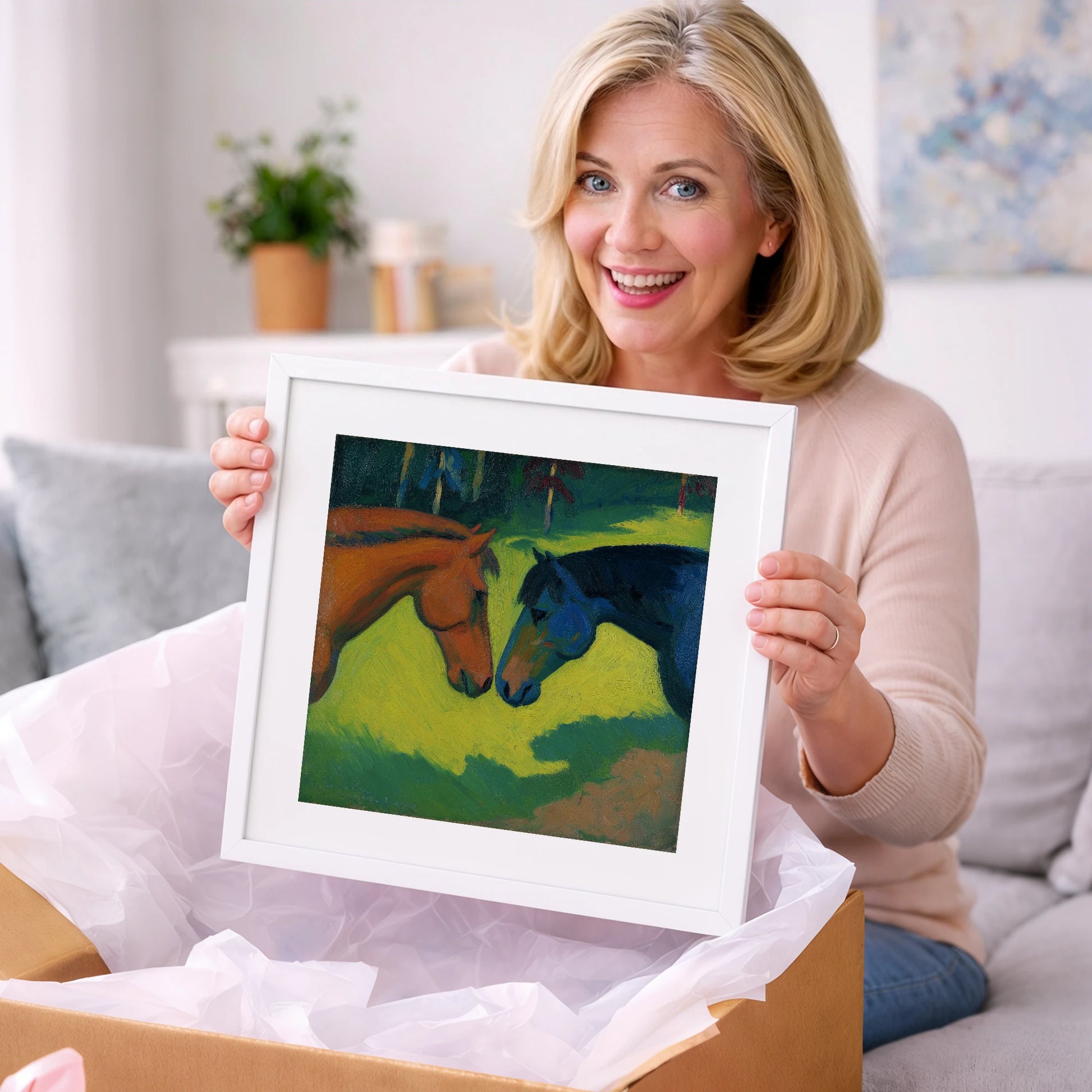 Vibrant Equine Connection - horse portrait art gift idea for horse lovers