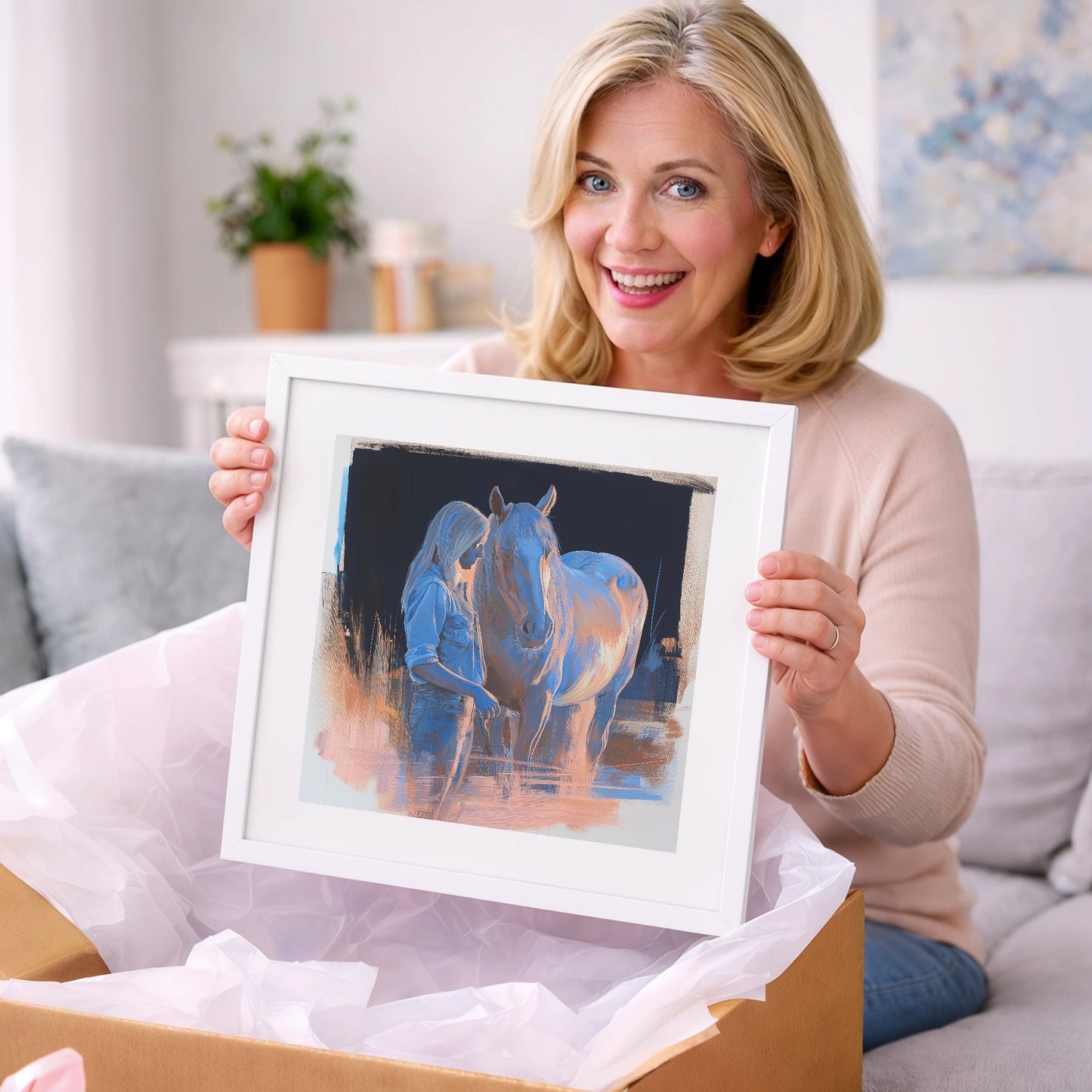 A Quiet Understanding - horse & rider art gift idea for horse lovers