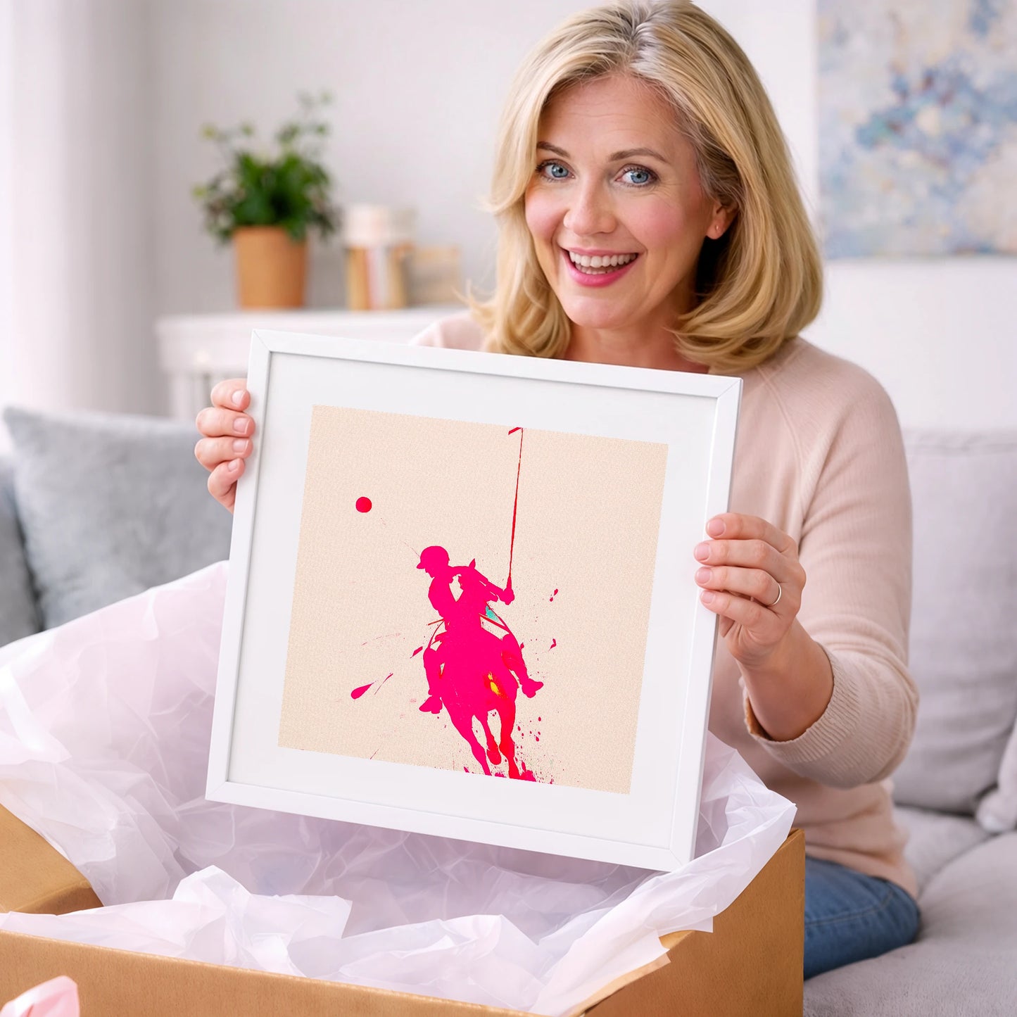 Vivid Polo Strike - polo horse art gift idea for horse lovers