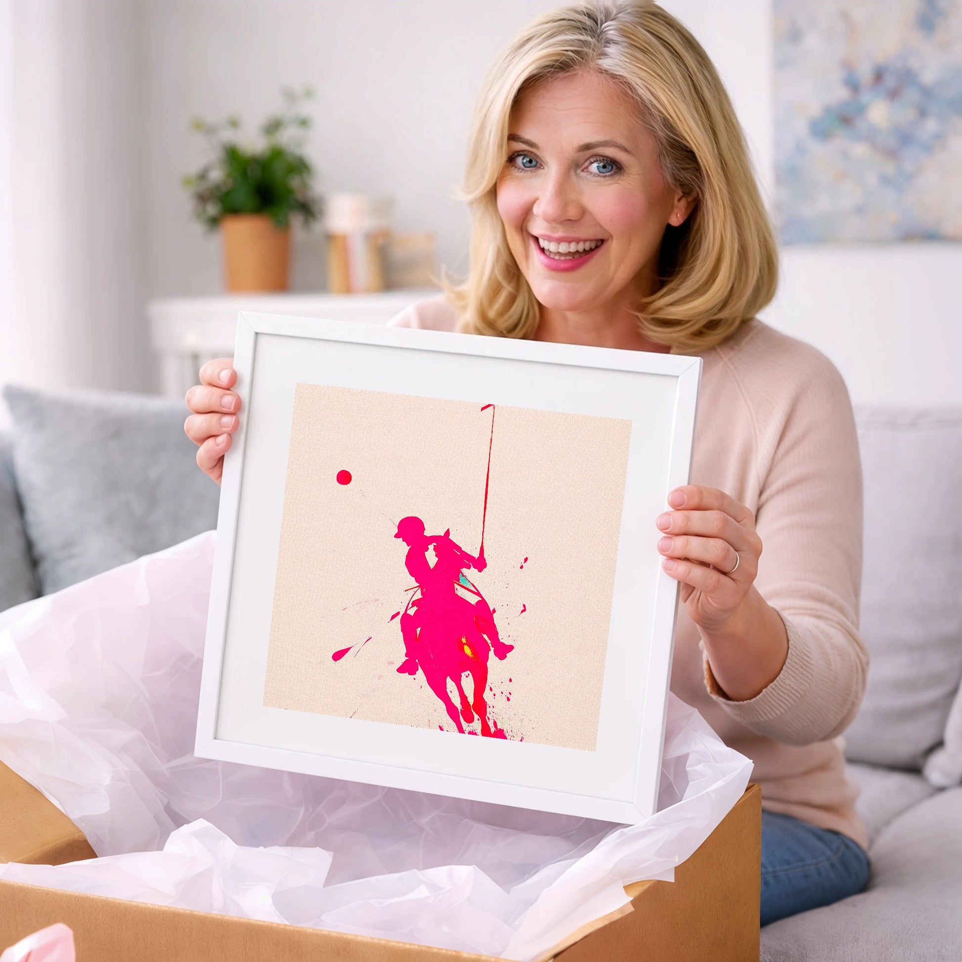 Vivid Polo Strike - polo horse art gift idea for horse lovers