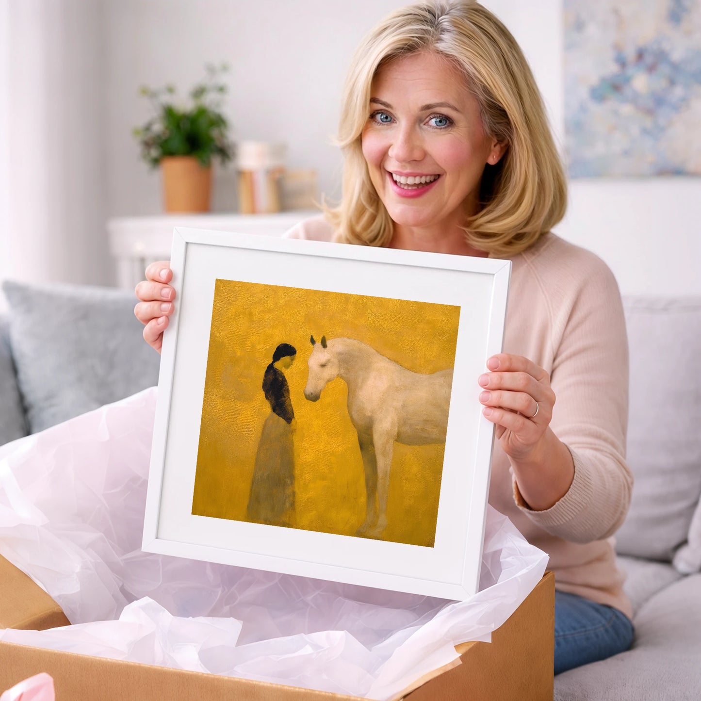 A Quiet Kinship - horse & rider art gift idea for horse lovers