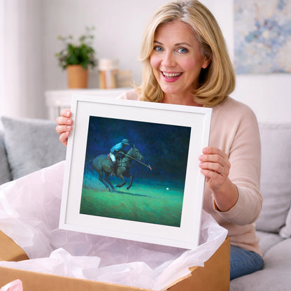 Midnight Chukka - polo horse art gift idea for horse lovers