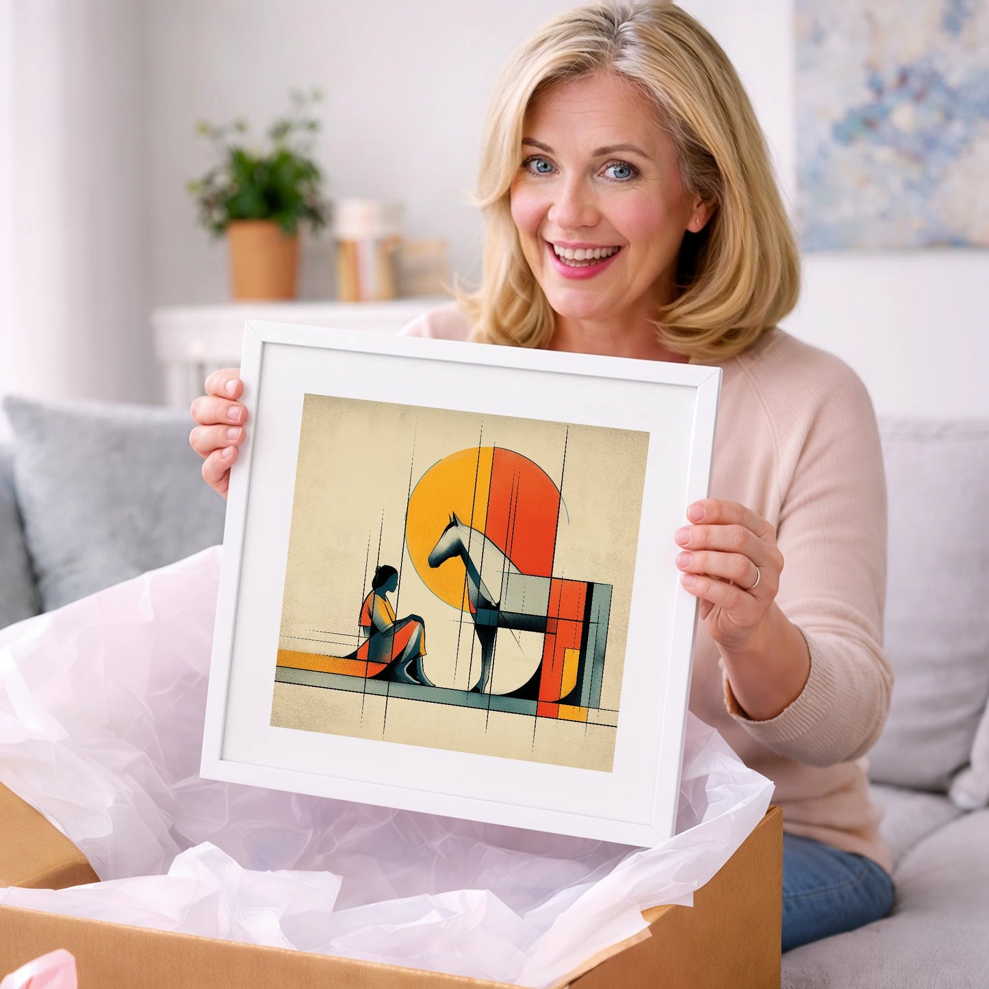 Structured Harmony - horse & rider art gift idea for horse lovers