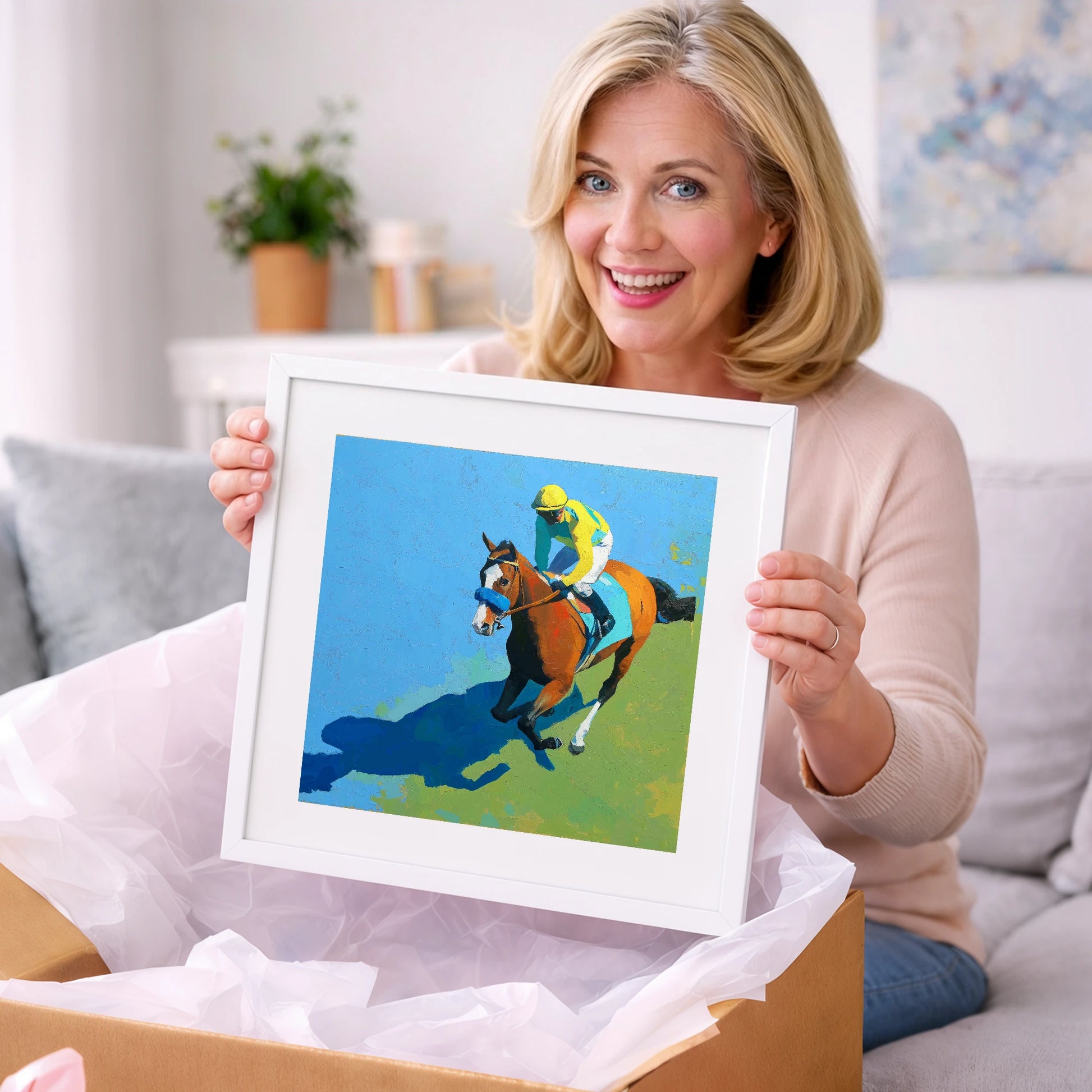 Flight and Shadow - racing horse art gift idea for horse lovers