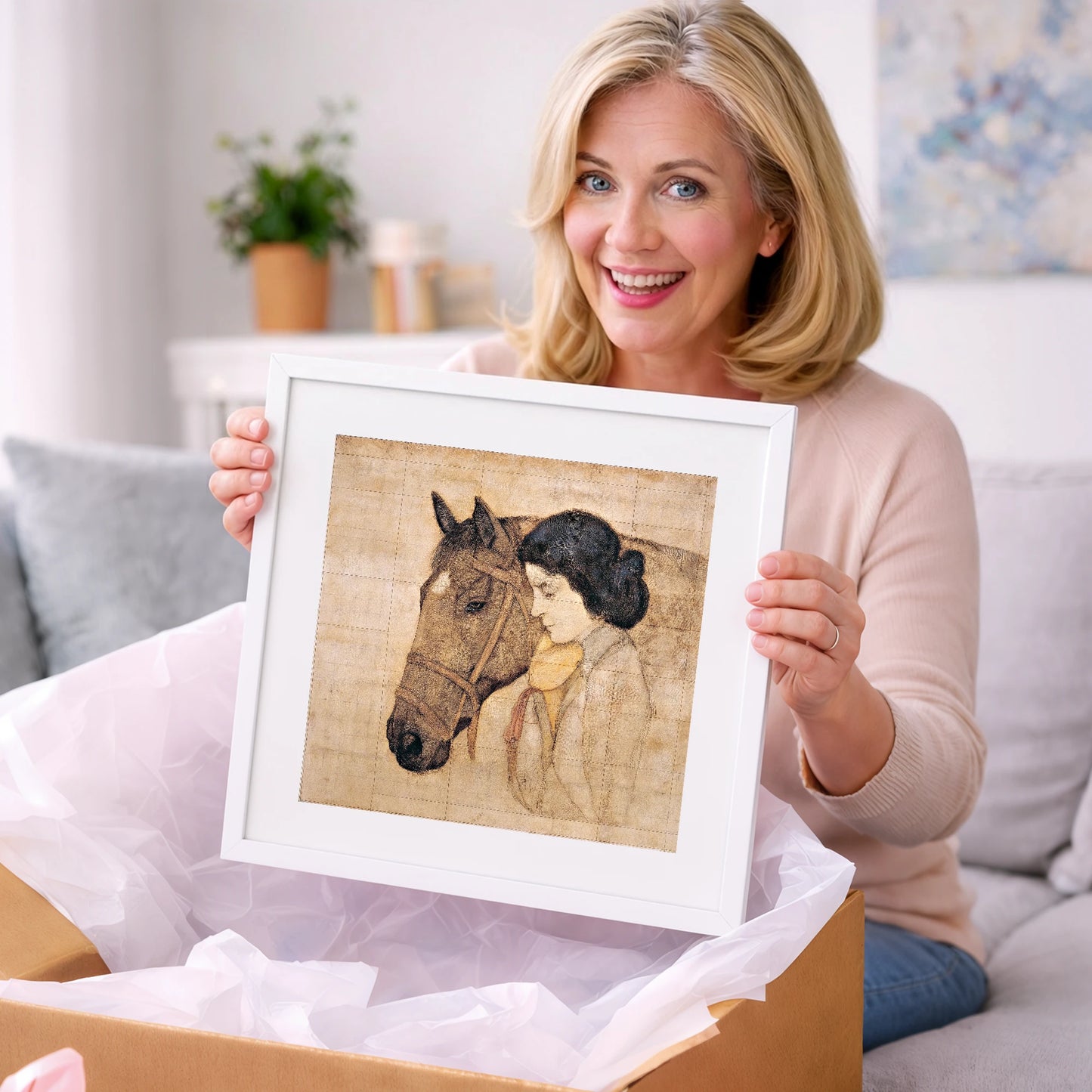 The Silent Bond - horse & rider art gift idea for horse lovers