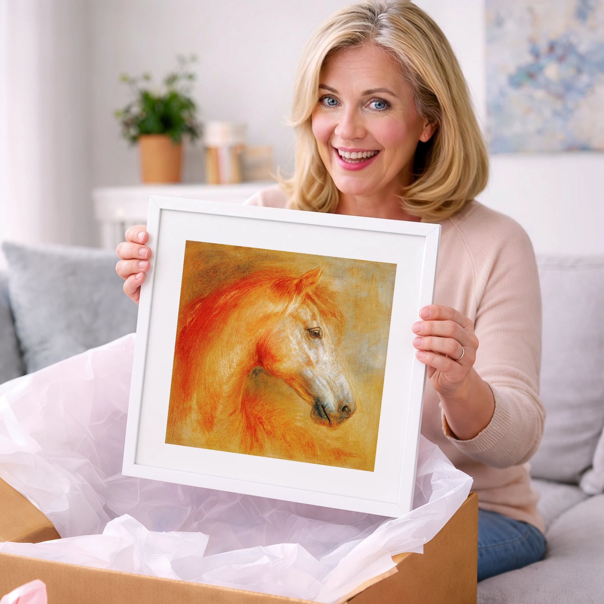 Radiant Equine Profile - horse portrait art gift idea for horse lovers