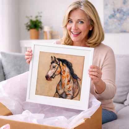 Soulful Ochre Profile - horse breed art gift idea for horse lovers