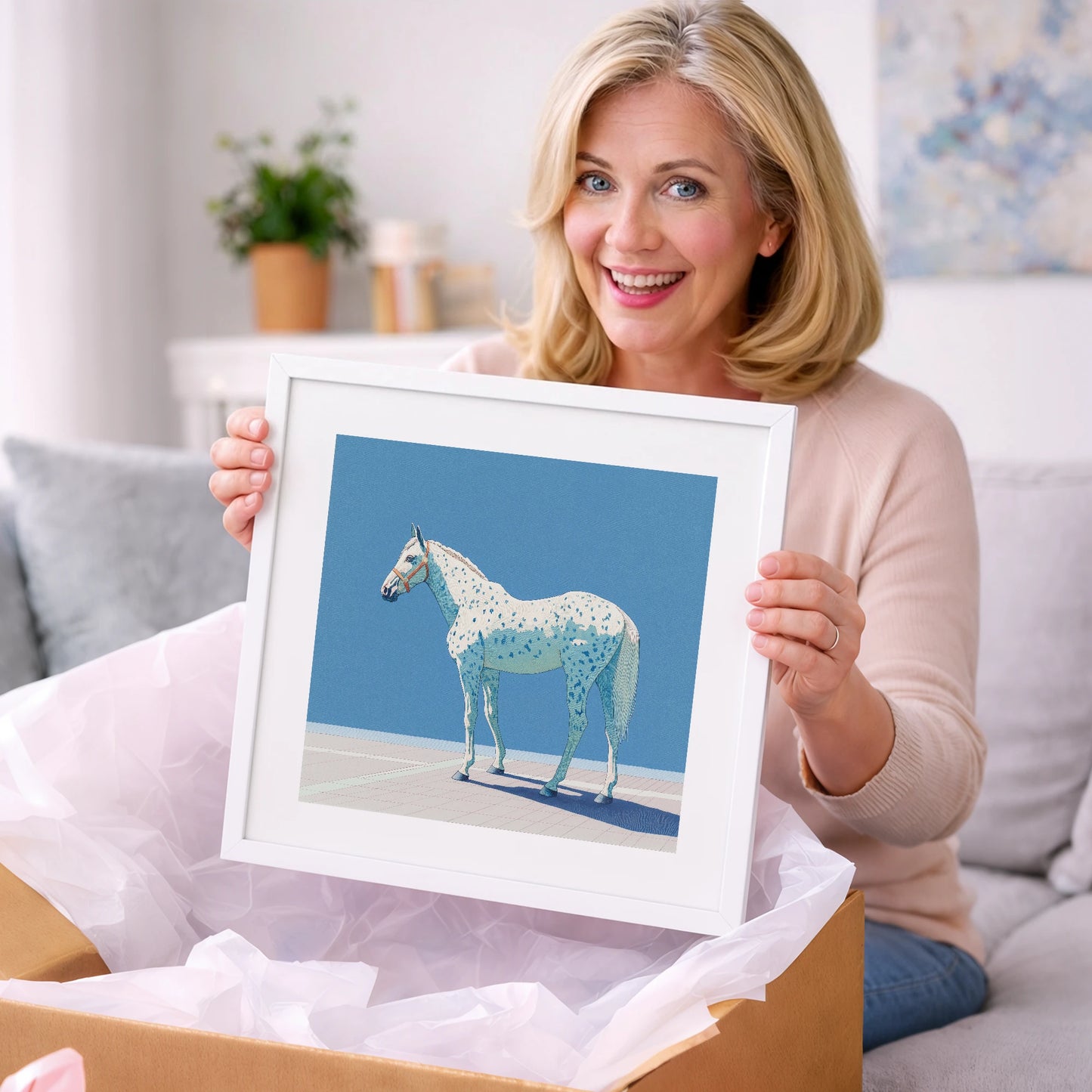 Appaloosa in Cerulean - horse breed art gift idea for horse lovers