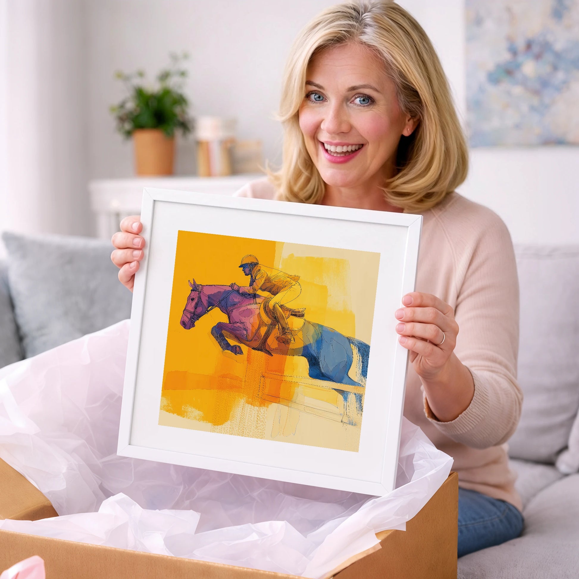 The Colour of Flight - show jumping horse art gift idea for horse lovers