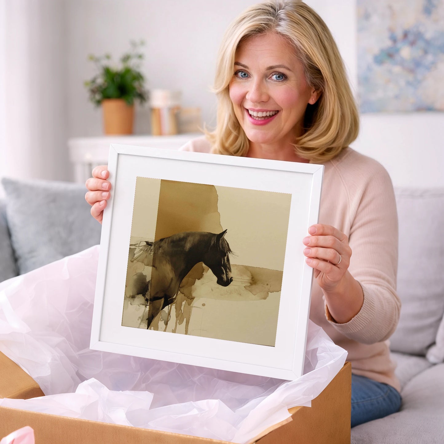 Sepia Silhouette - horse breed art gift idea for horse lovers