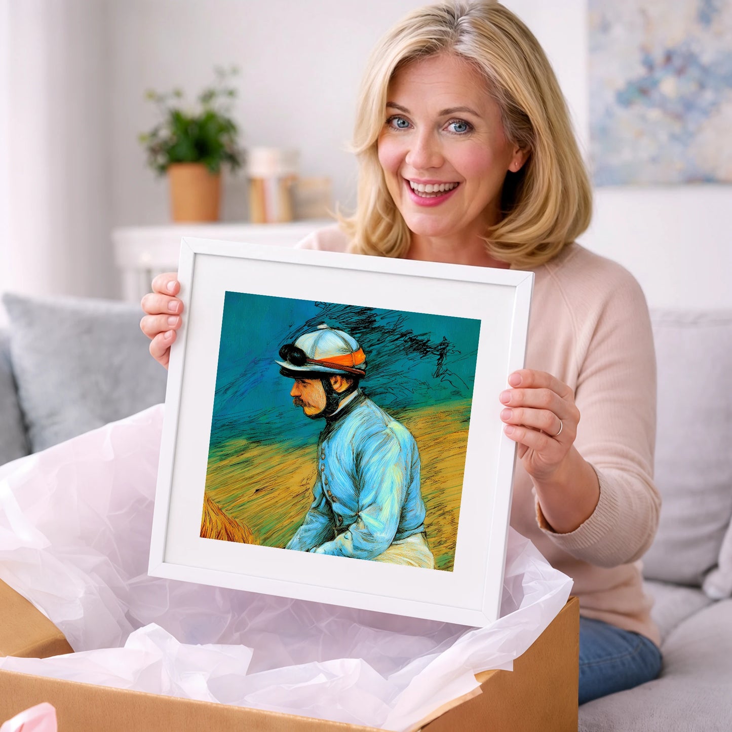 The Cerulean Silks - racing horse art gift idea for horse lovers
